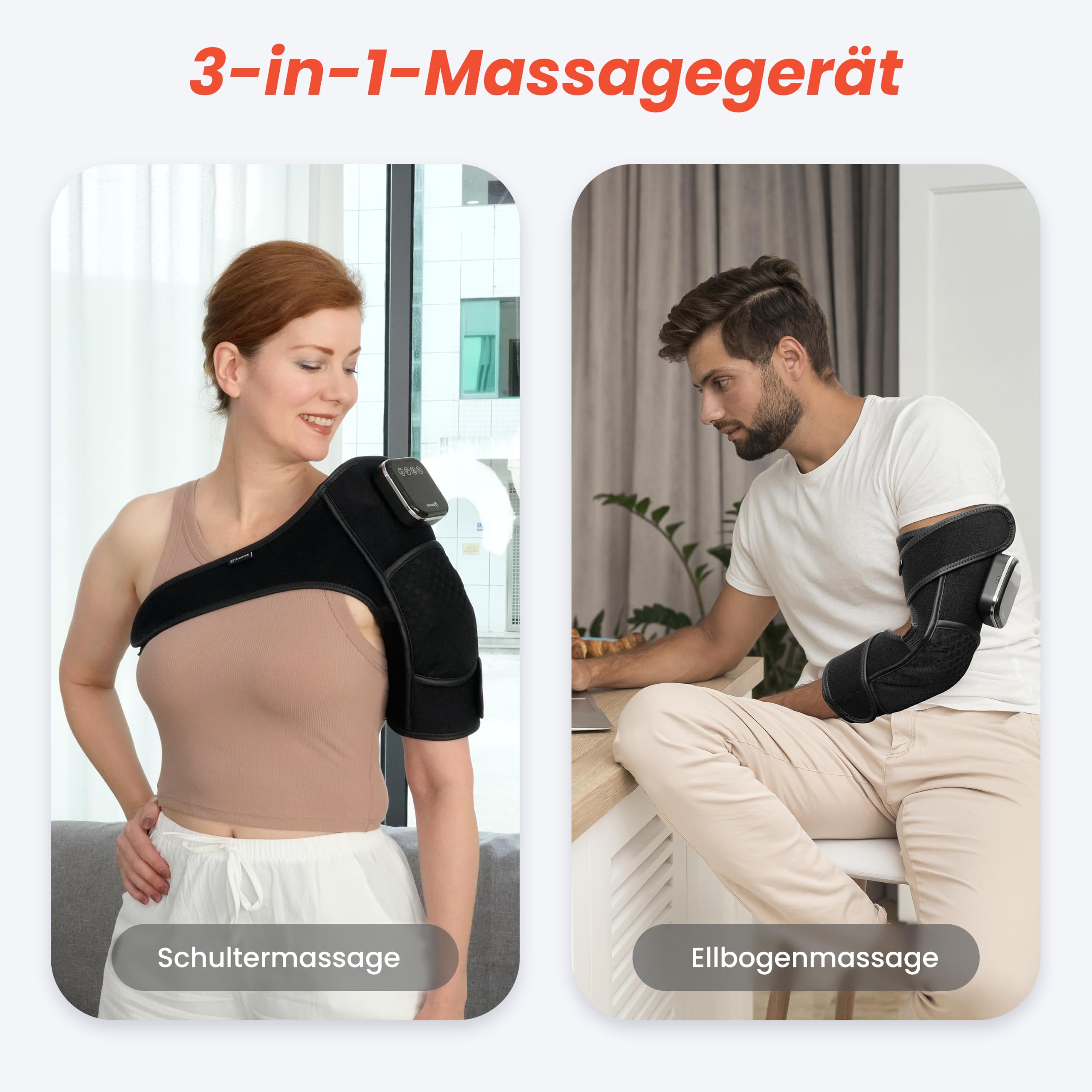 COMFIER kabelloses Knie Massagegerät mit Vibration | beheizte Knie Brace Wrap , 4 Graphene Heizung Ebenen, 5 Modi & 3 Intensitätsstufen, Geschenke für Mama Papa