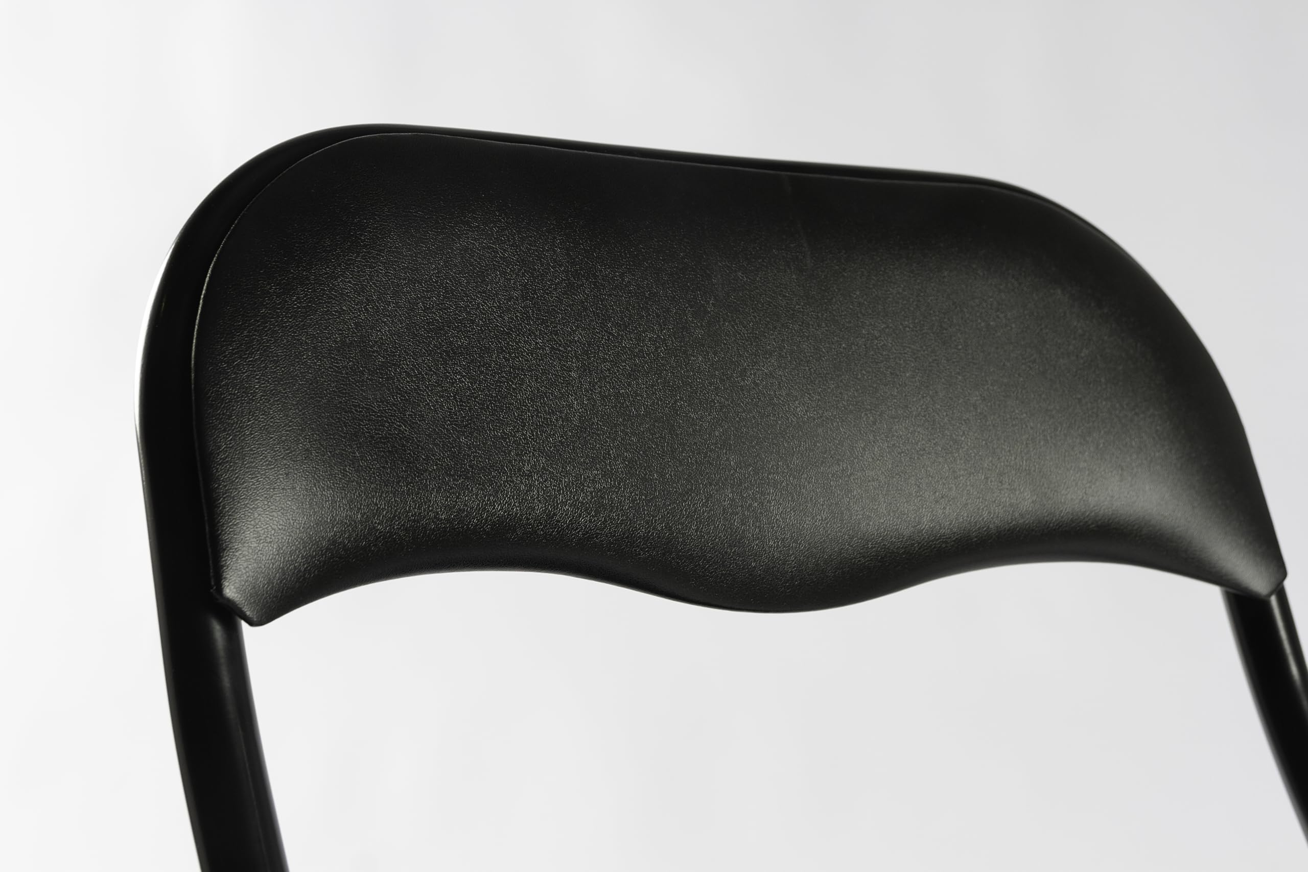 DUPI Silla Plegable de Metal | Acolchada y Cómoda | Uso en Cocina, Oficina, Camping | No Requiere Montaje | para Espacios Pequeños | Sintético | Negro | Pack de 6 Unidades