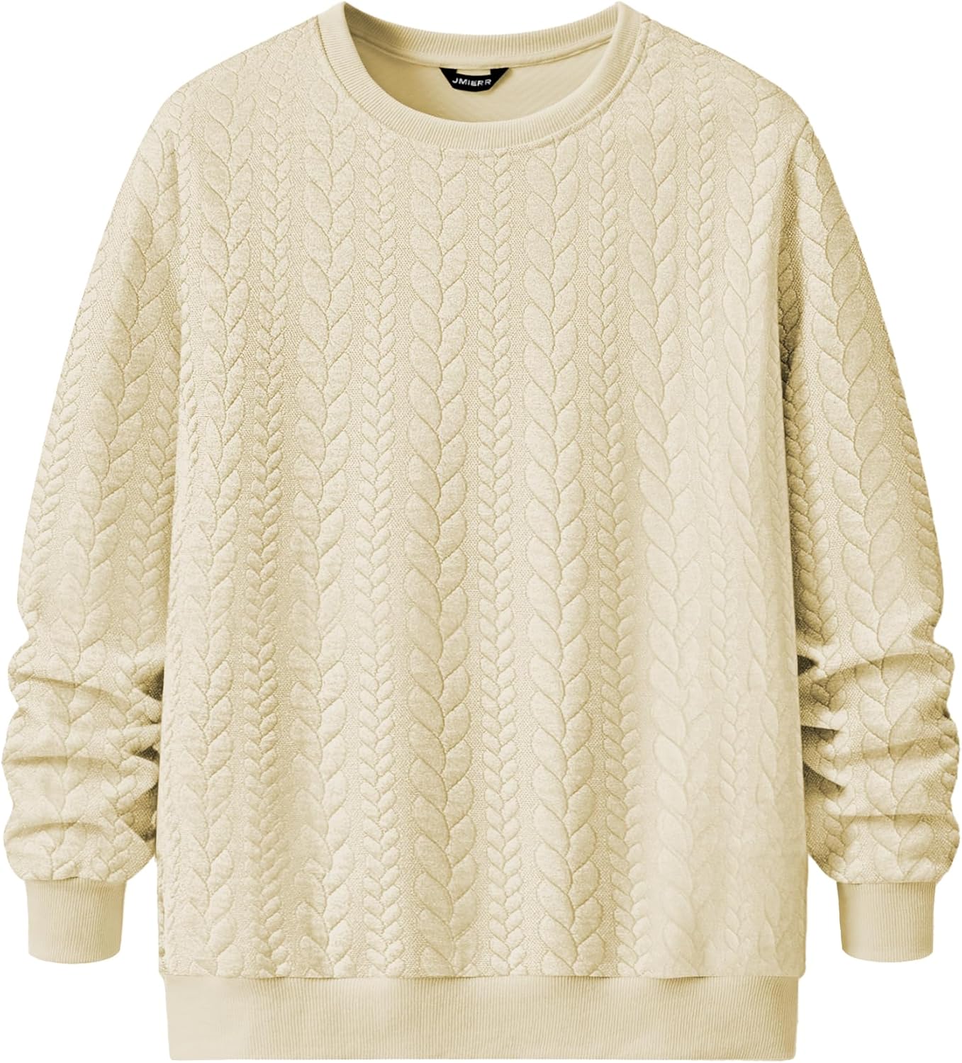 JMIERR Men's Crewneck Sweatshirt Textured Long Sleeve Casual Lightweight Pullover Shirt - Image 6
