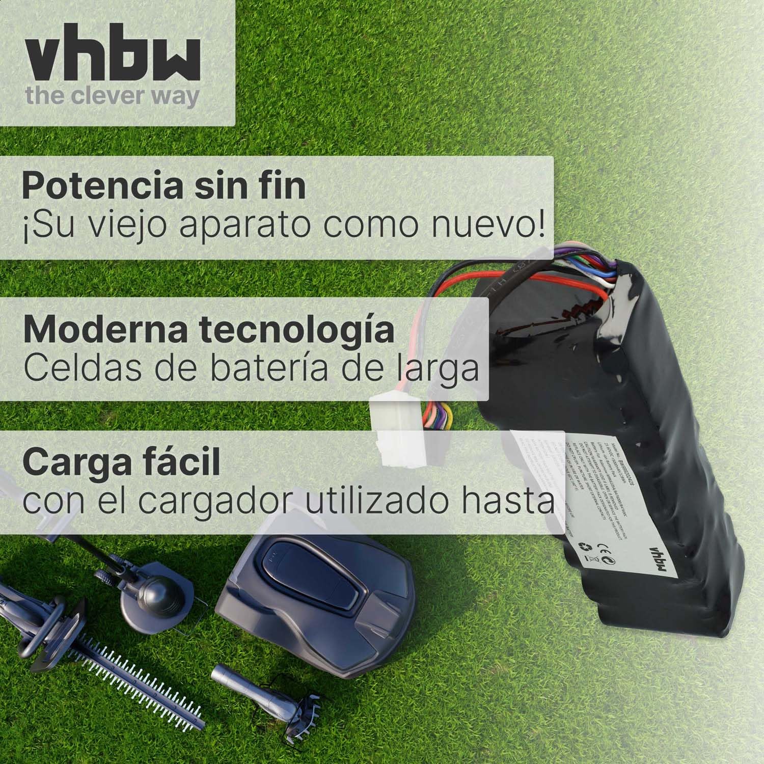 vhbw Batería Compatible con Robomow Cub Cadet Lawnkeeper XR3 4000, 1800, XR3 3000, 3000 Robot cortacésped cortacésped 5000mAh 25,6V LiFePO4