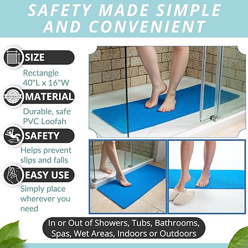Miniatura 3 de ENKOSI Loofah - Tapete antideslizante para tina, tapete de baño antideslizante, tapete de baño antideslizante para bañera, tapete de ducha