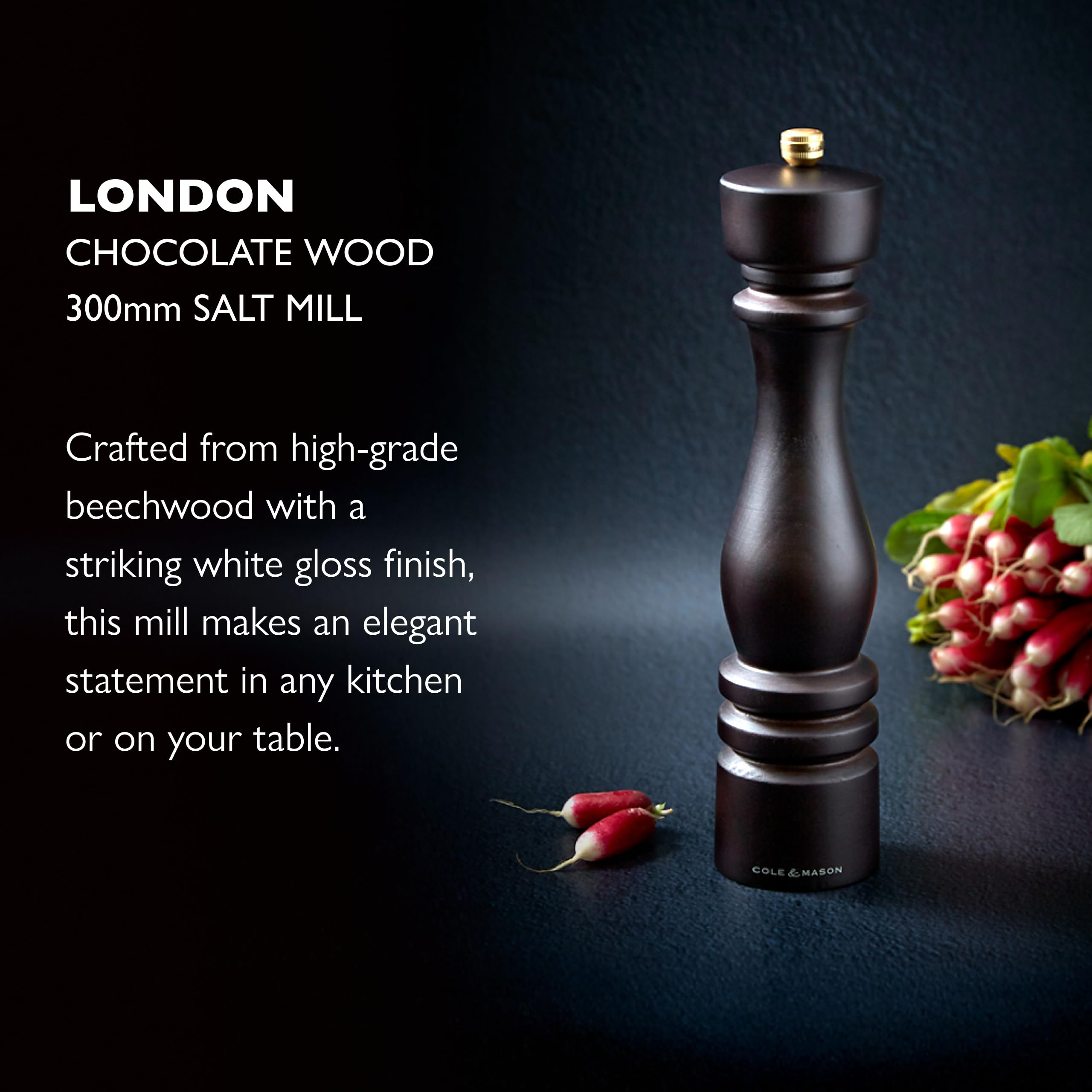 Cole & Mason Chocolate Salt Mill - Fine Grind -2