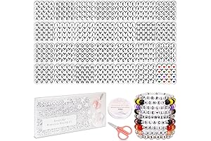 FZIIVQU Letter Beads for Jewelry Making, 4x7mm Acrylic Alphabet Beads Kit with...