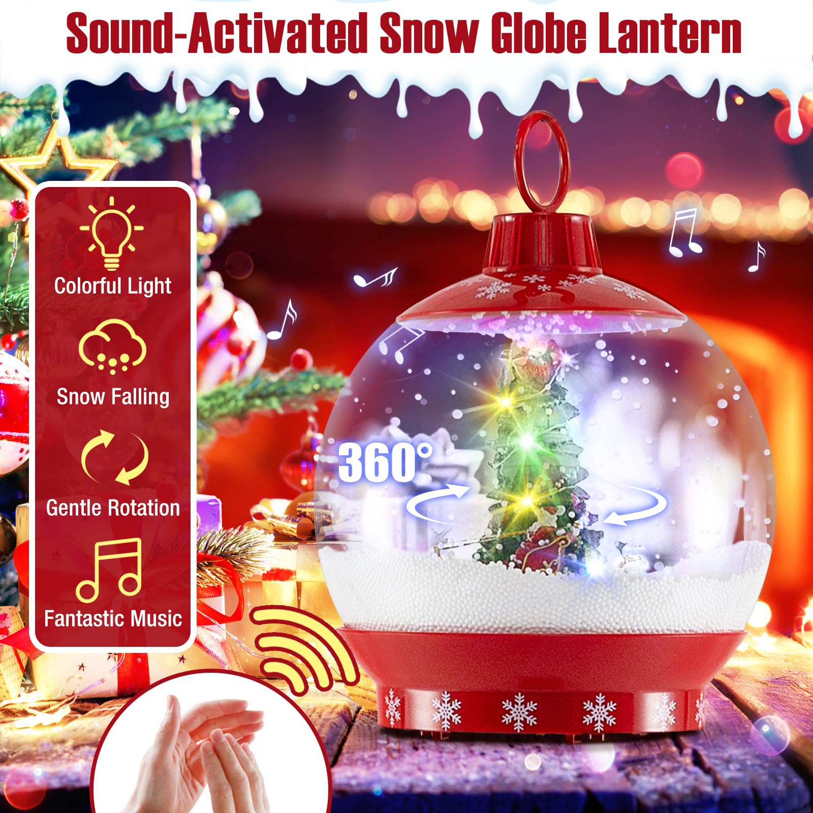 Christmas Globe Vintage Musical Christmas Snow Globe Lantern With ...
