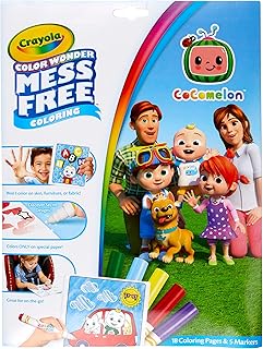 CRAYOLA Color Wonder - Cocomelon Mess-Free Colouring Book (Includes 18 Colouring Pages & 5 Magic Color Wonder Markers)