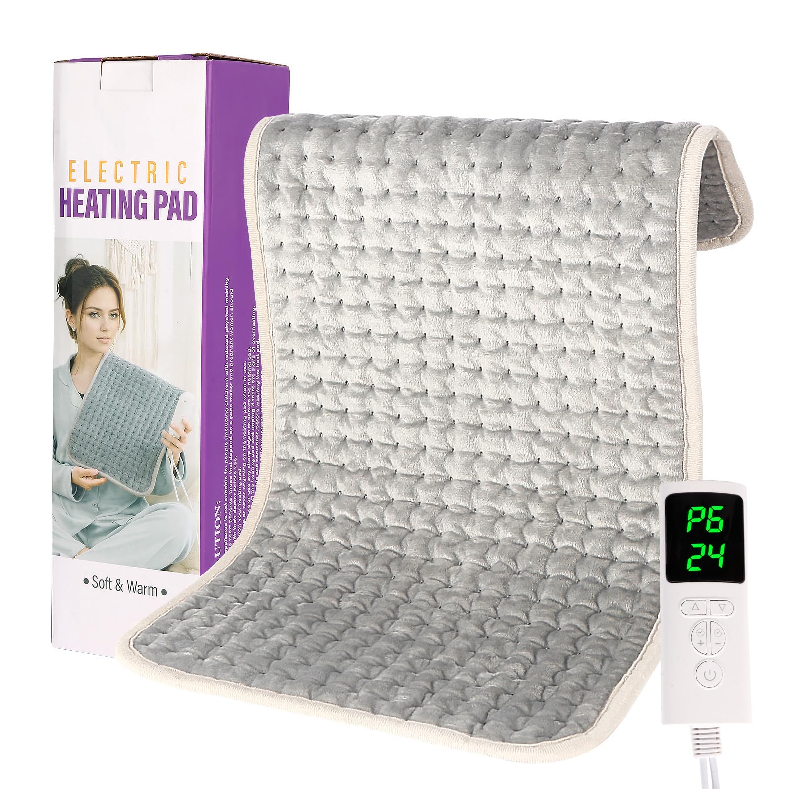 iulrtba Electric Heat Pad for Back Neck Shoulder Belly 30x60cm 12 x 24 Heated
