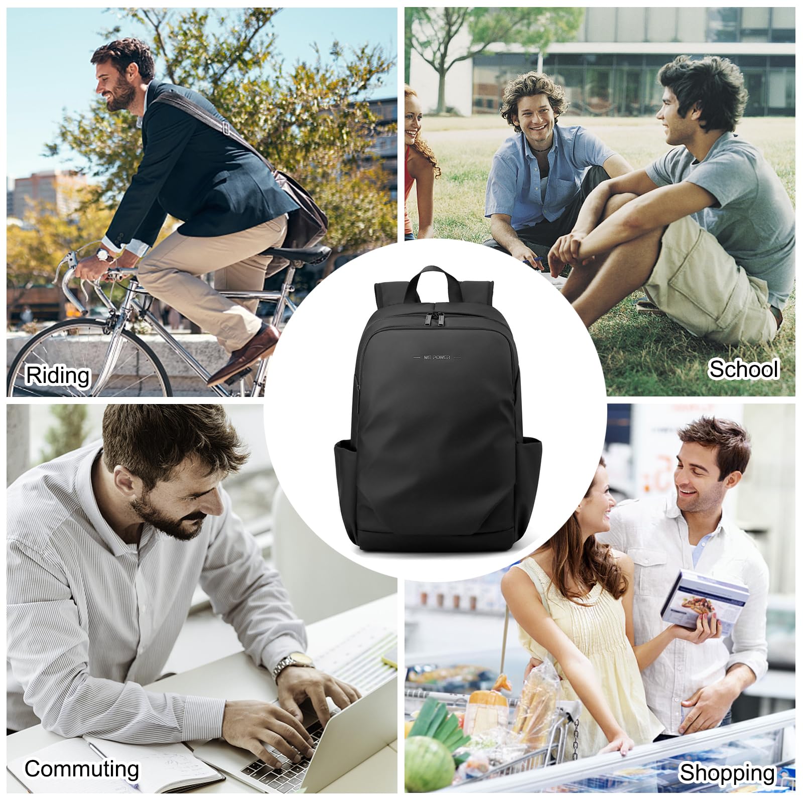 FANDARE Moda Zaino PC Portatili Uomo zaino professionale multiuso borsa a mano Scuola Impermeabile Borsa a tracolla Zaino da viaggio Zaino Laptop Zaino Lavoro Viaggio Zaini con foro per auricolari