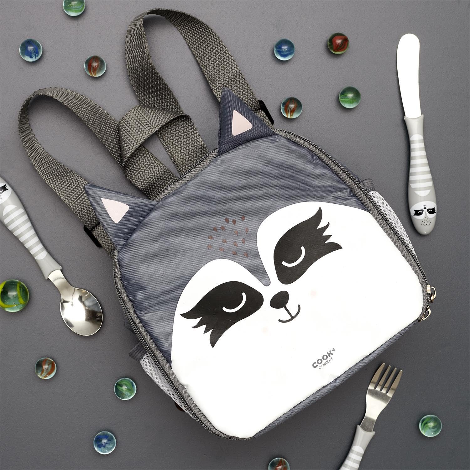 Deconation – Juego de 3 mochilas frescura para niños, animales Kawaii, 4,5 l, con bolsa isotérmica para comidas