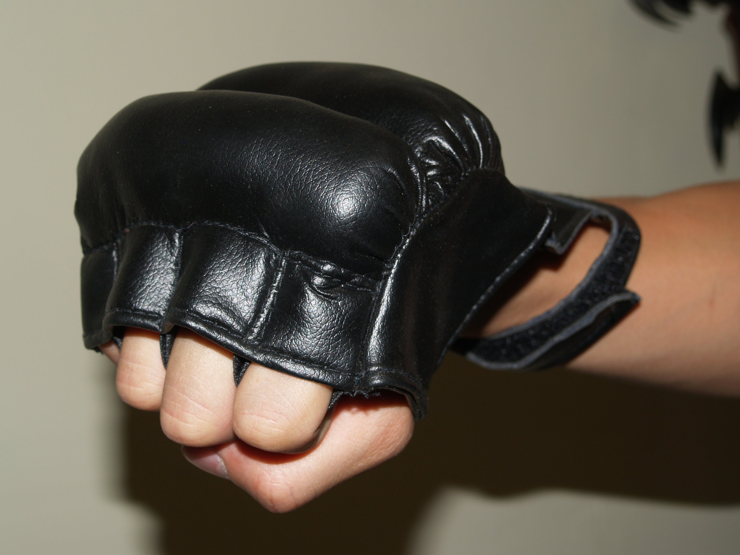 Tripact Inc Fingerless Mixed Martial Arts Grappling Gloves - Black