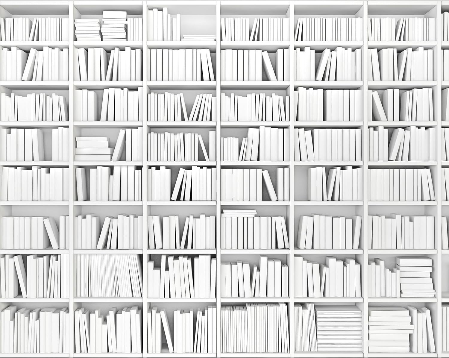 OhPopsi WALS0016 Library Wall Mural, White & Off-White