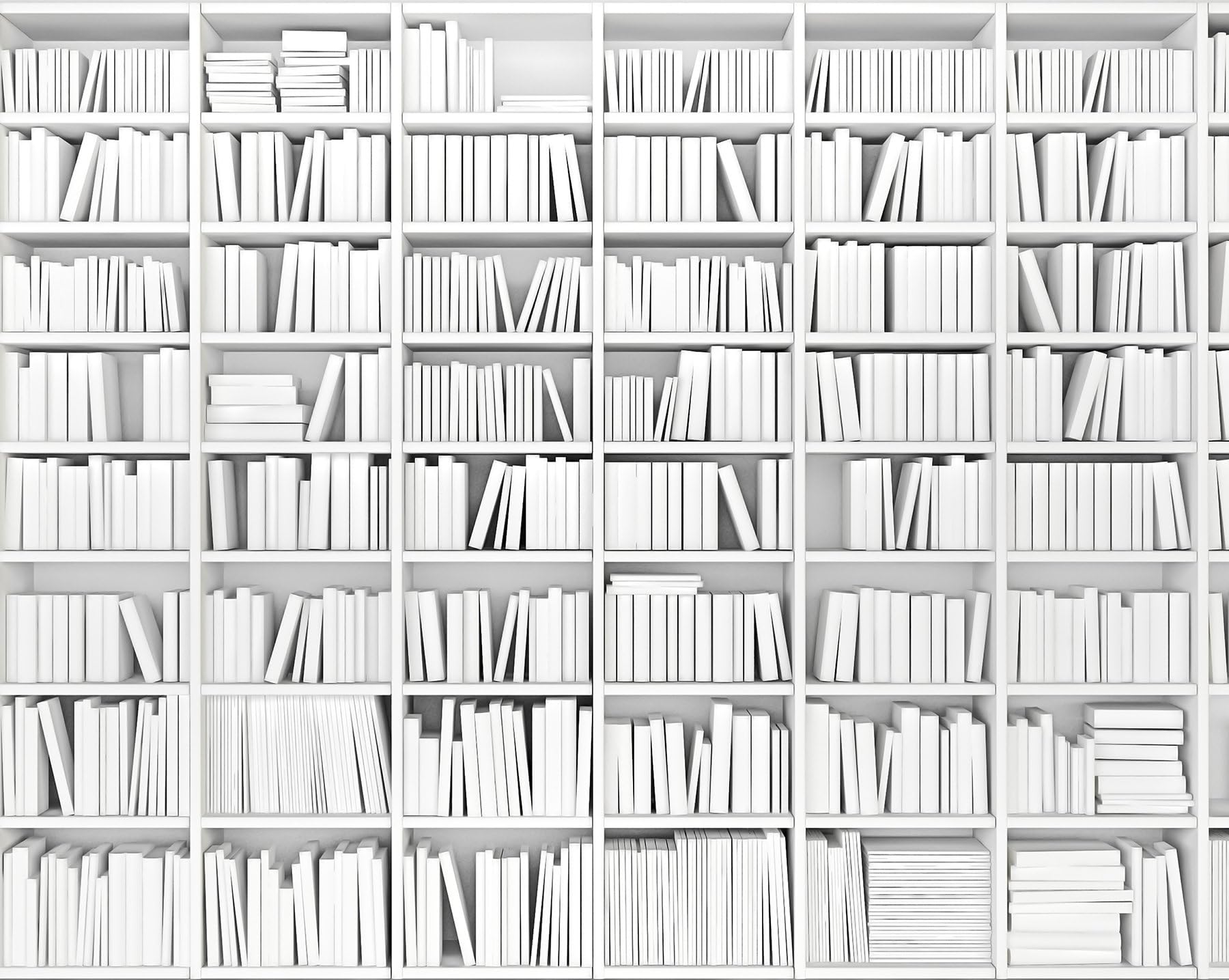 WALS0016 Library Wall Mural, White & Off-White