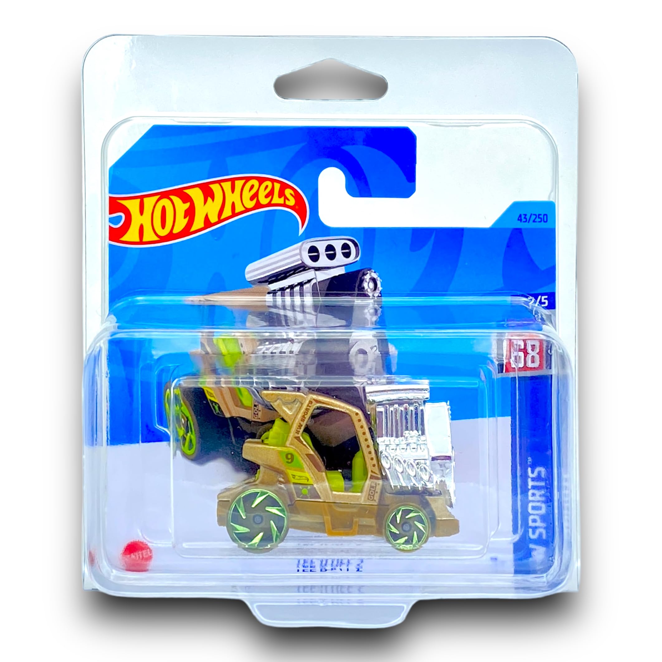 Hot Wheels Tee'd Off 2 (Metallic Gold, Green & Brown) 2/5 HW Sports - 2023-43/250 (Short Card) - COMES IN A KLAS CAR KEEPER PROTECTIVE COLLECTORS CASE - HKK44