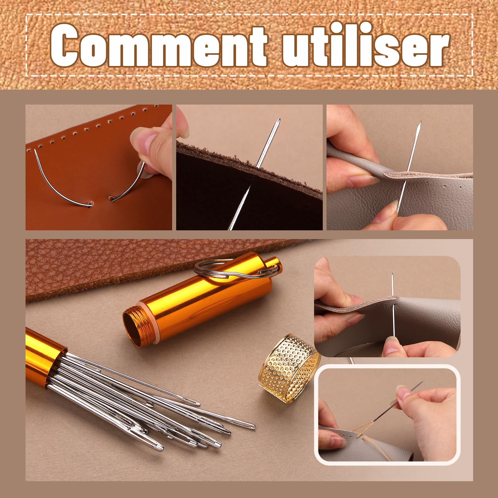 20pcs 4.0cm -aiguilles à coudre pour personnes âgées, trou latéral d
