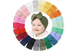 Jesries 22 PCS Baby Headbands Soft Nylon Hairbands with Bows for Girls