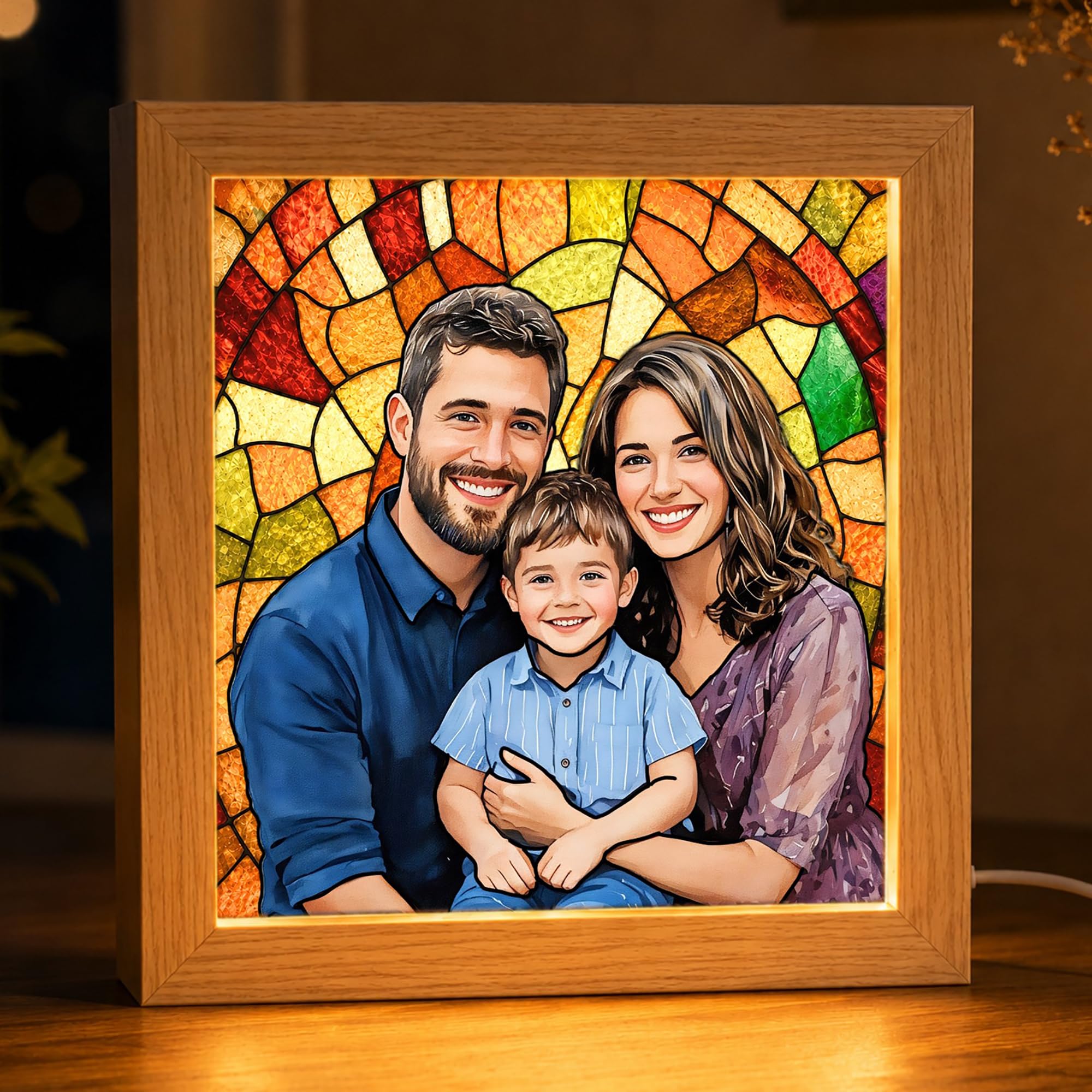 Personalized Family Portrait Sign, Custom Framed Photo Printing