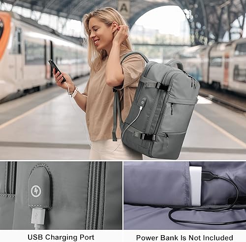 Miniatura 7 de HOMIEE Bolsa de transporte, mochila de viaje grande aprobada para vuelo, bolsa para artículos personales, mochila impermeable para equipaje ligero,