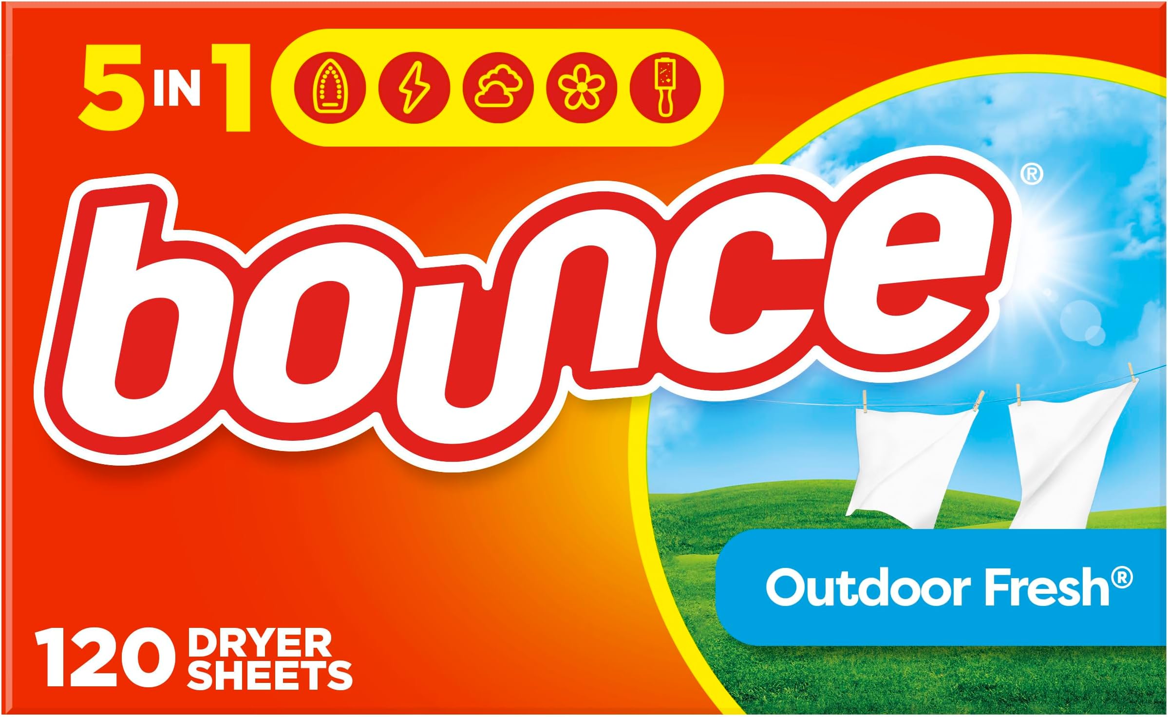 Bounce Outdoor Fresh Fabric Softener Sheets, 120 Count