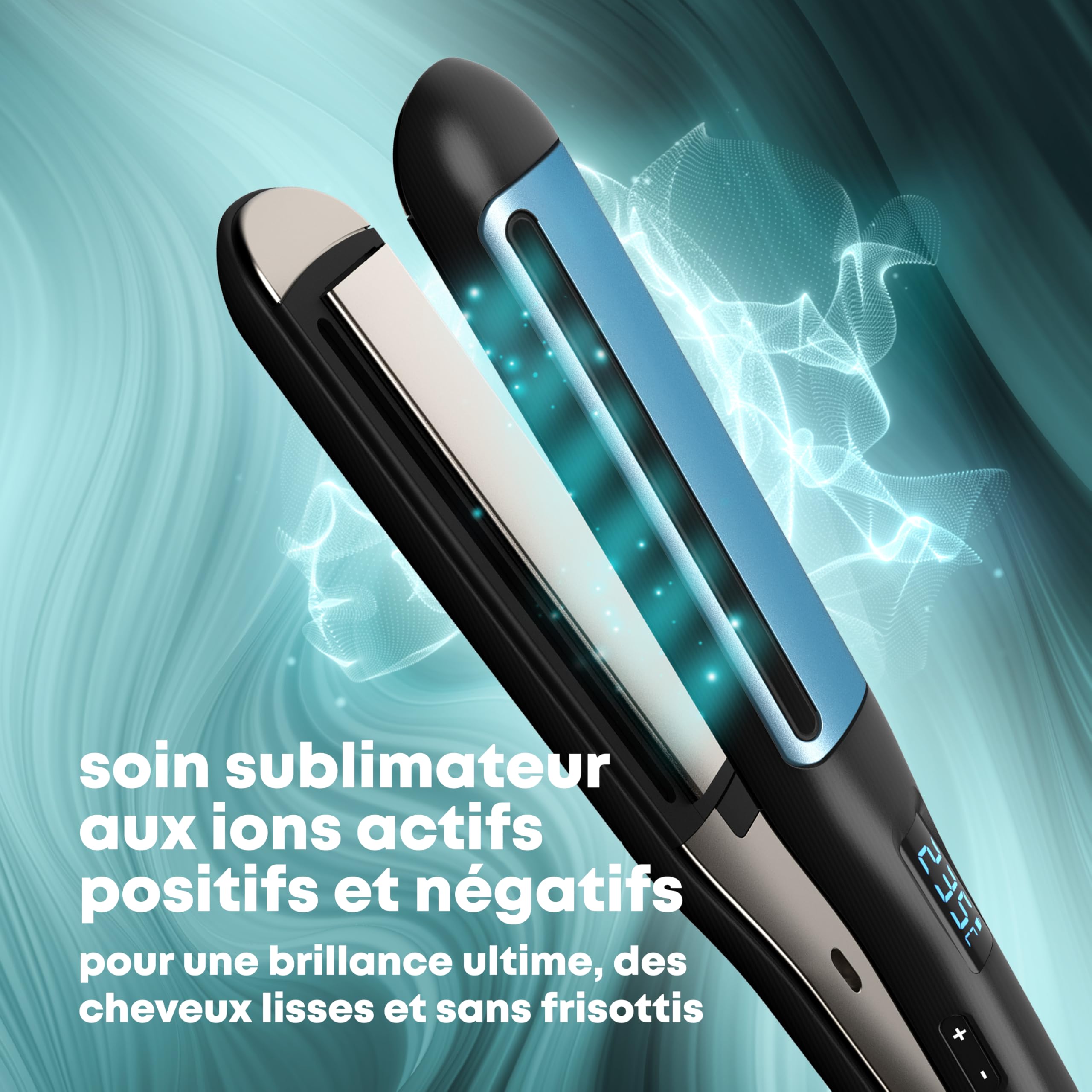 REVAMP Hydro Shield X Shine Lisseur Céramique – Fer à Lisser à Plaques Larges pour Cheveux Longs et Épais, Lissage et Boucles – Chauffe Ultra Rapide, Lisseur Professionnel de Salon