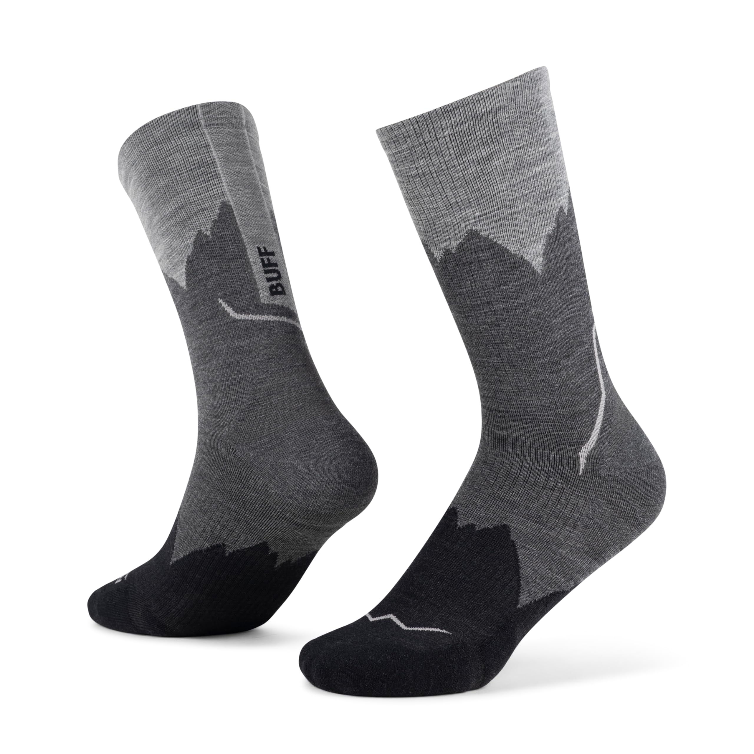 Buff®| Socks LW Merino Wool Crew Lightweight, Hiking, Natural Durability, Comfortable, Padded S Black