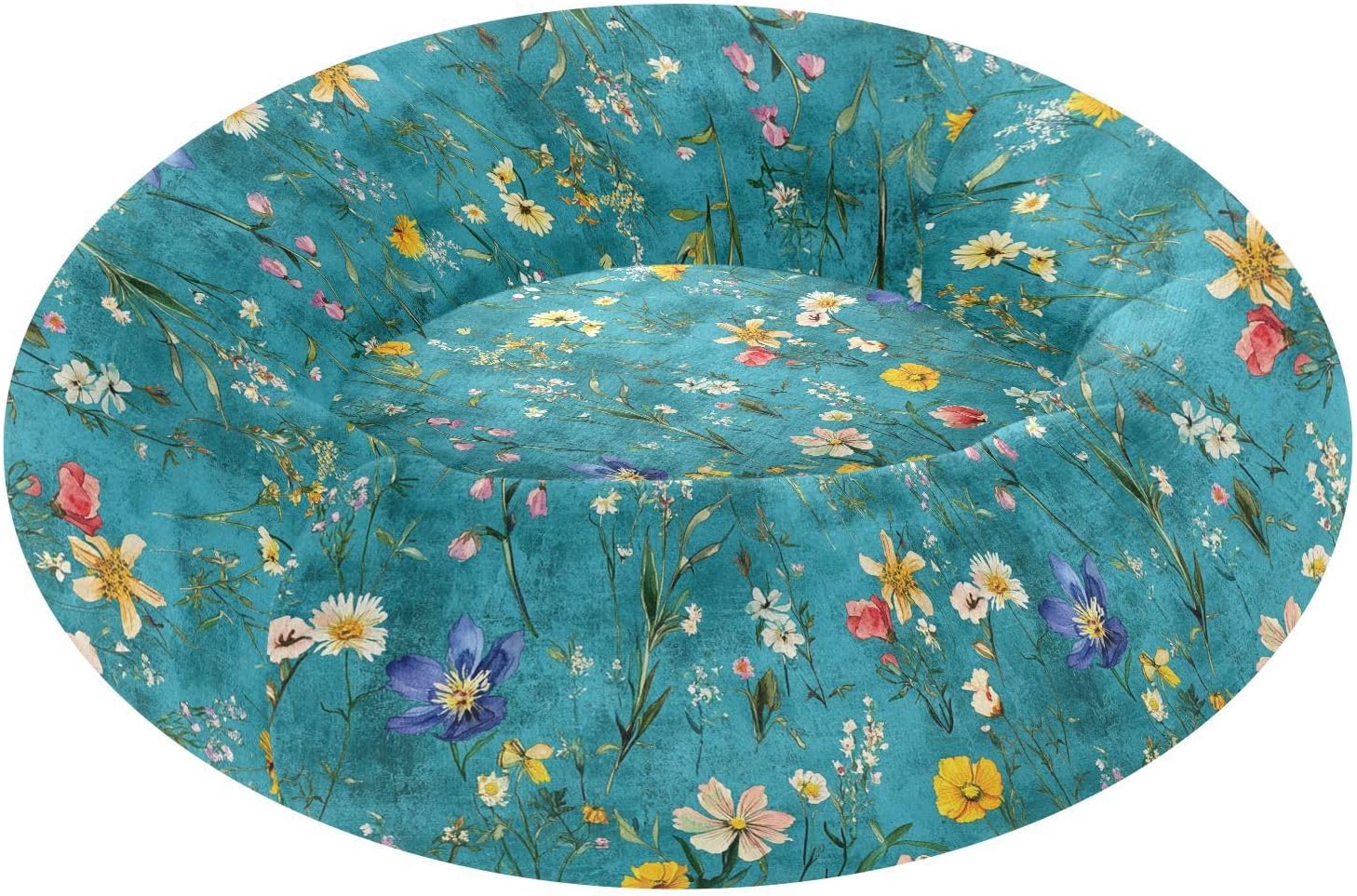 Wudan Pet Cat Bed Relieve Stress Fluffy Dog Pillow Bed for Small Size Pets Supplies M Retro Oberonia Turquoise