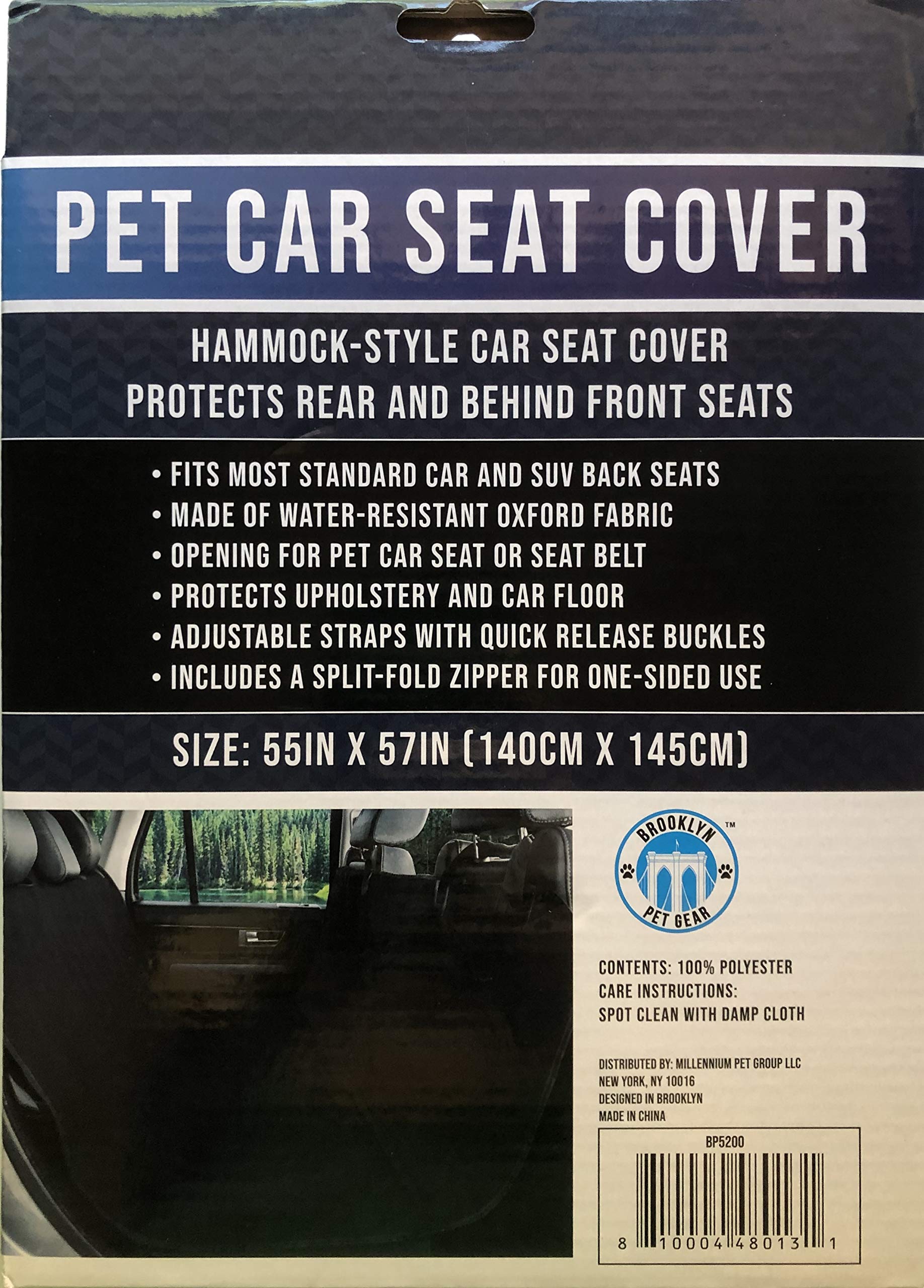 Brooklyn Pet Car Seat Cover-Hammock Style