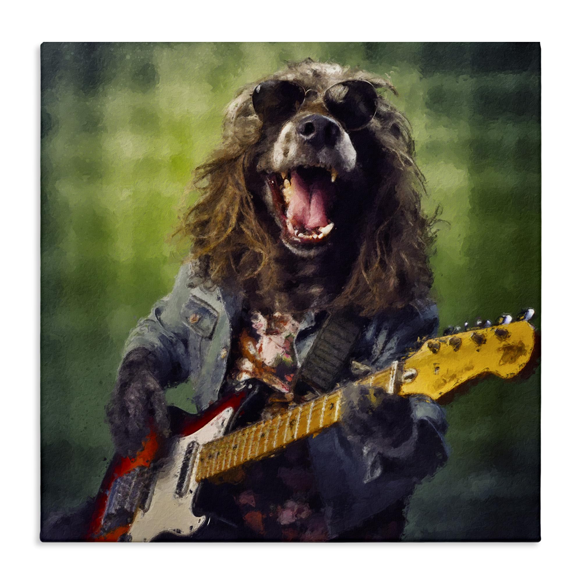 Stupell Industries Musician Mutt Halen Canvas Wall Art, design by Sean Parnell, 30 x 30