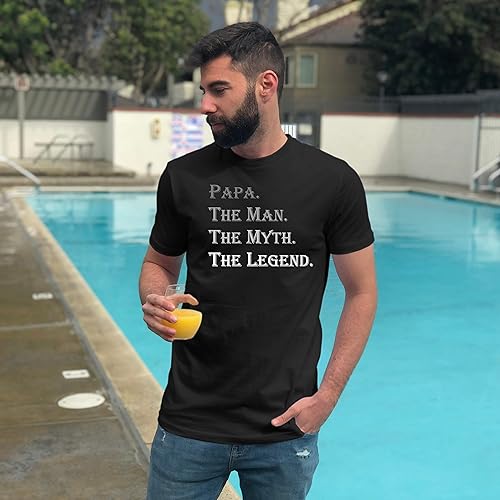 Miniatura 4 de Market Trendz - Camiseta de manga corta con diseño con la leyenda Papa The Man The Myth The Legend