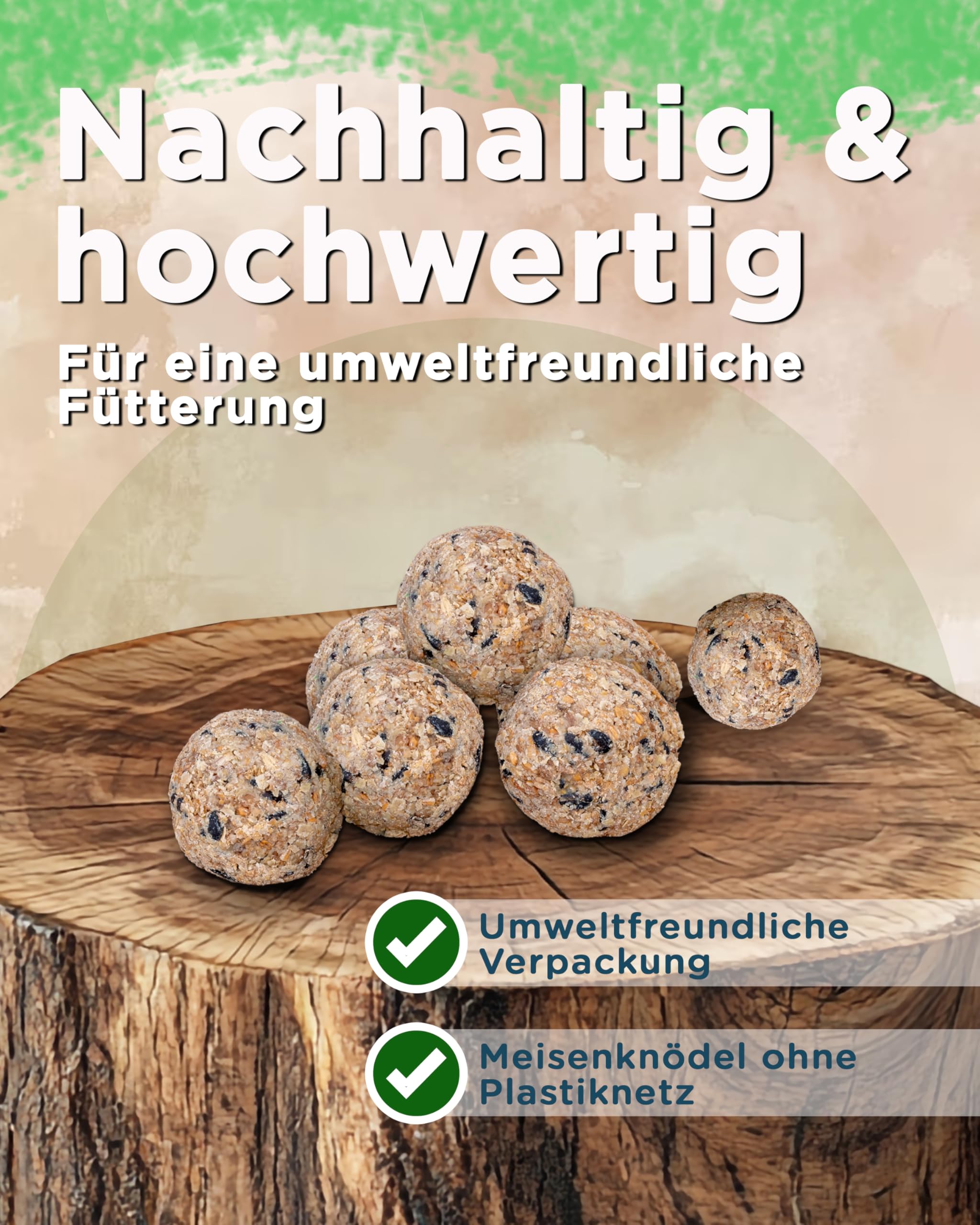 Futterbauer Meisenknödel 200 Stück ohne Netz Plus Insekten, Energiereiche Meisenknödel mit Insekten für Wildvögel, ohne Netz, ca. 90 g je Knödel, mit Vitaminen & Fetten