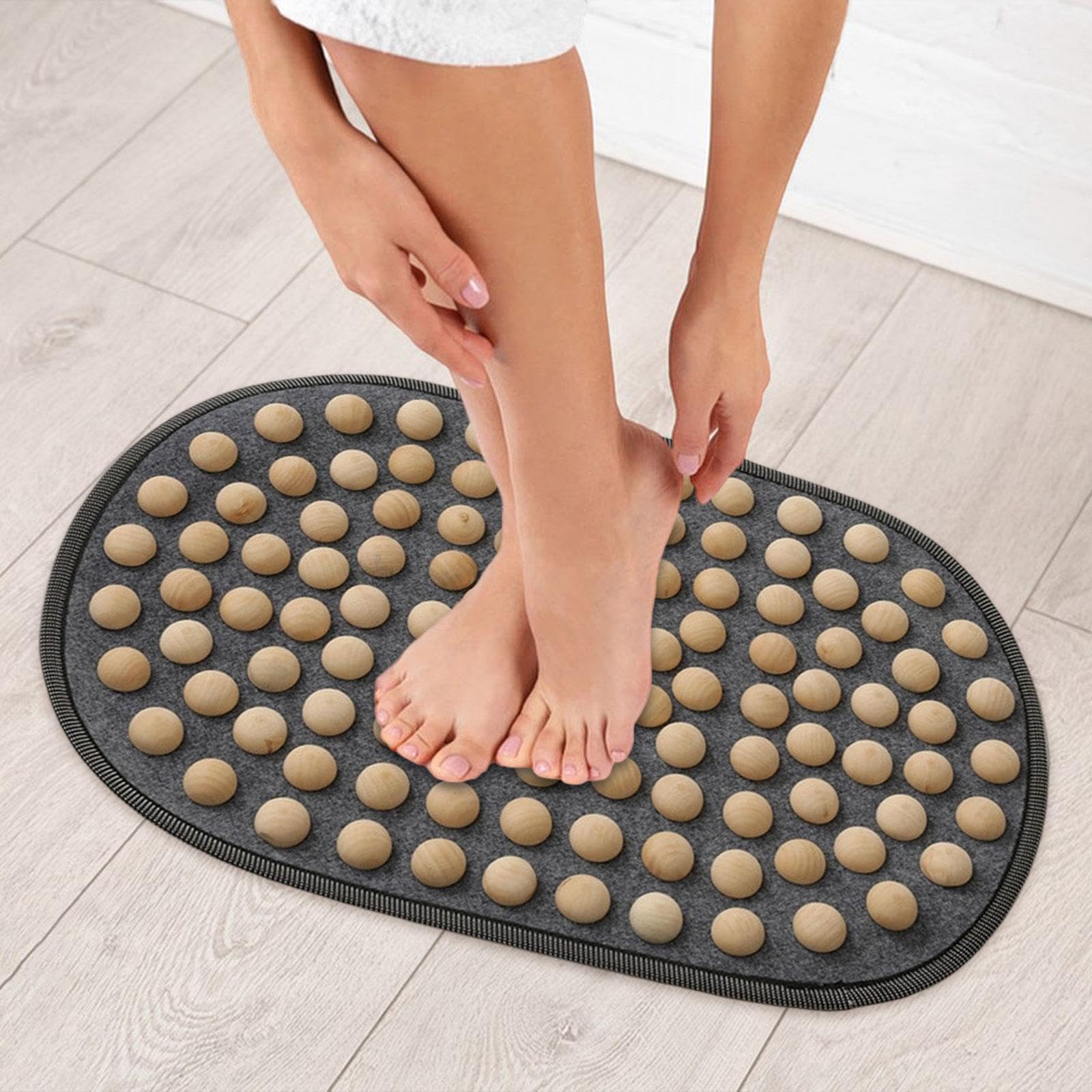 Oshhni Tappetino per agopressione in legno per piedi, cuscinetto per agopressione per piedi, strumento per massaggio rilassante, massaggio ai piedi per, Style a
