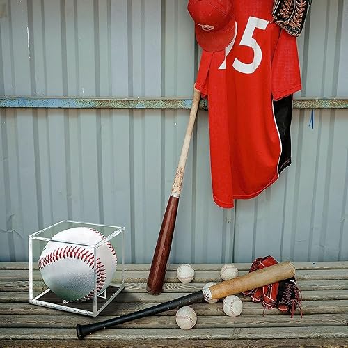 Miniatura 4 de Danodoi Vitrina de Béisbol con Protección UV Acrílico Transparente Soporte de Béisbol Cubo Cuadrado Protector de Pelota Memorabilia Caja de