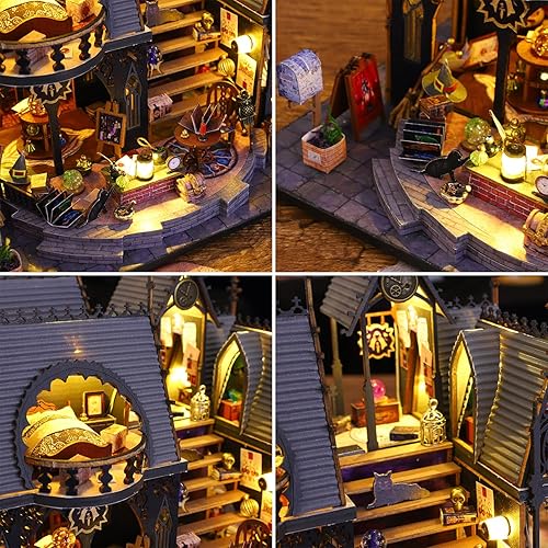 Miniatura 4 de Roroom Kit de casa de muñecas en miniatura y muebles, modelo de casa de muñecas de madera en 3D, idea creativa de habitación para regalo de