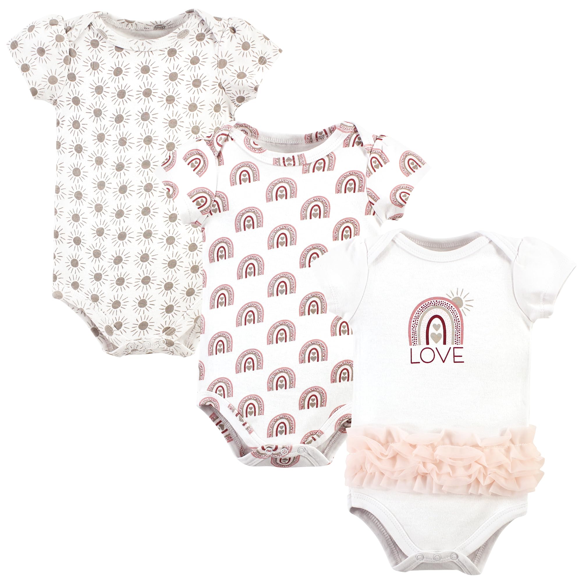 Hudson Baby Cotton Bodysuits 3-pack Hudson Baby - Bodis unisex de algodón para bebé, paquete de 3, 9-12 meses Bebé-Niñas