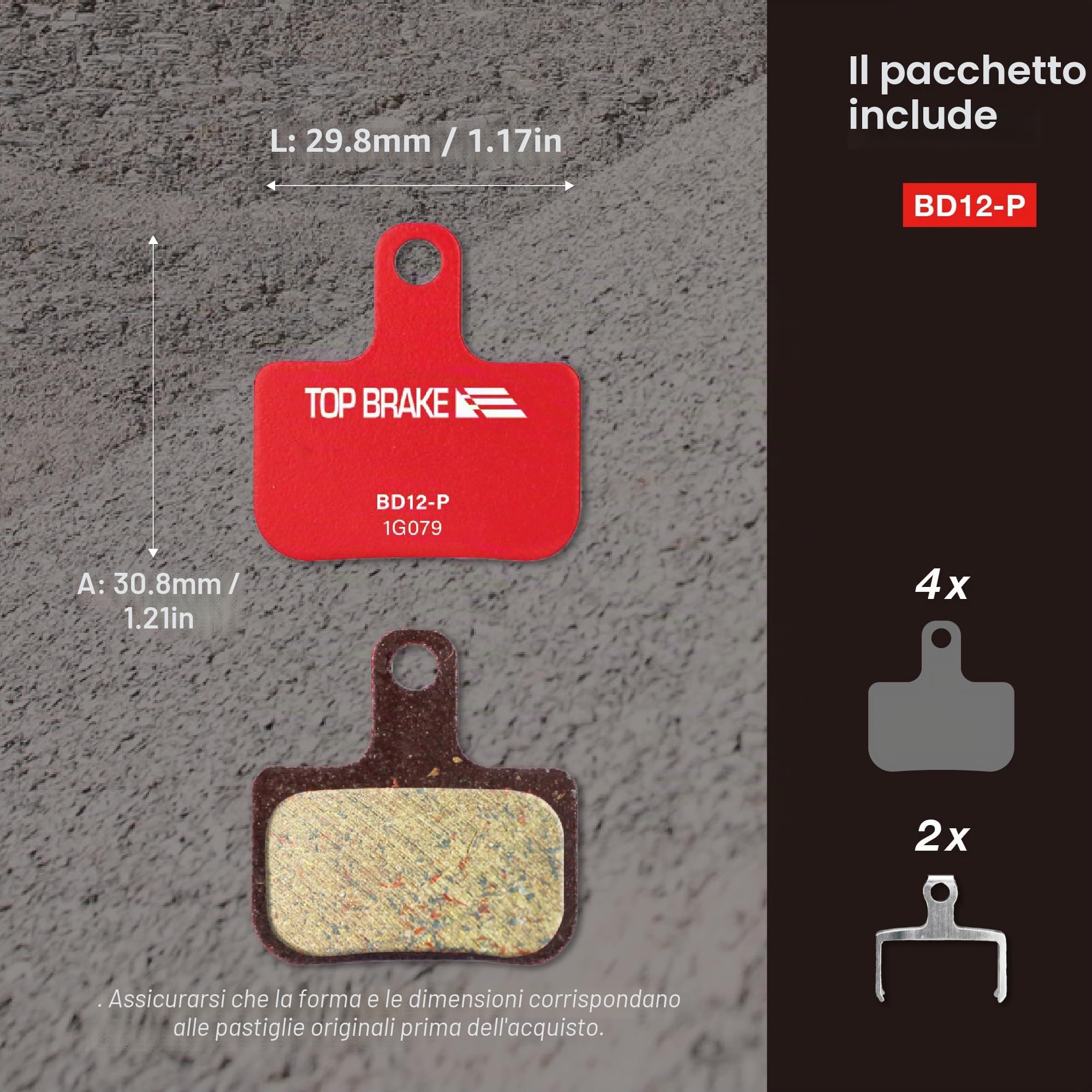 TOP BRAKE Pastiglie per freni a disco per bici da strada compatibili con SRAM Level Ultimate/T/TL/TLM B1; Force eTap AXS/Red eTap AXS (Gen. 2) | MTB/eMTB/Gravel/Cross-Country