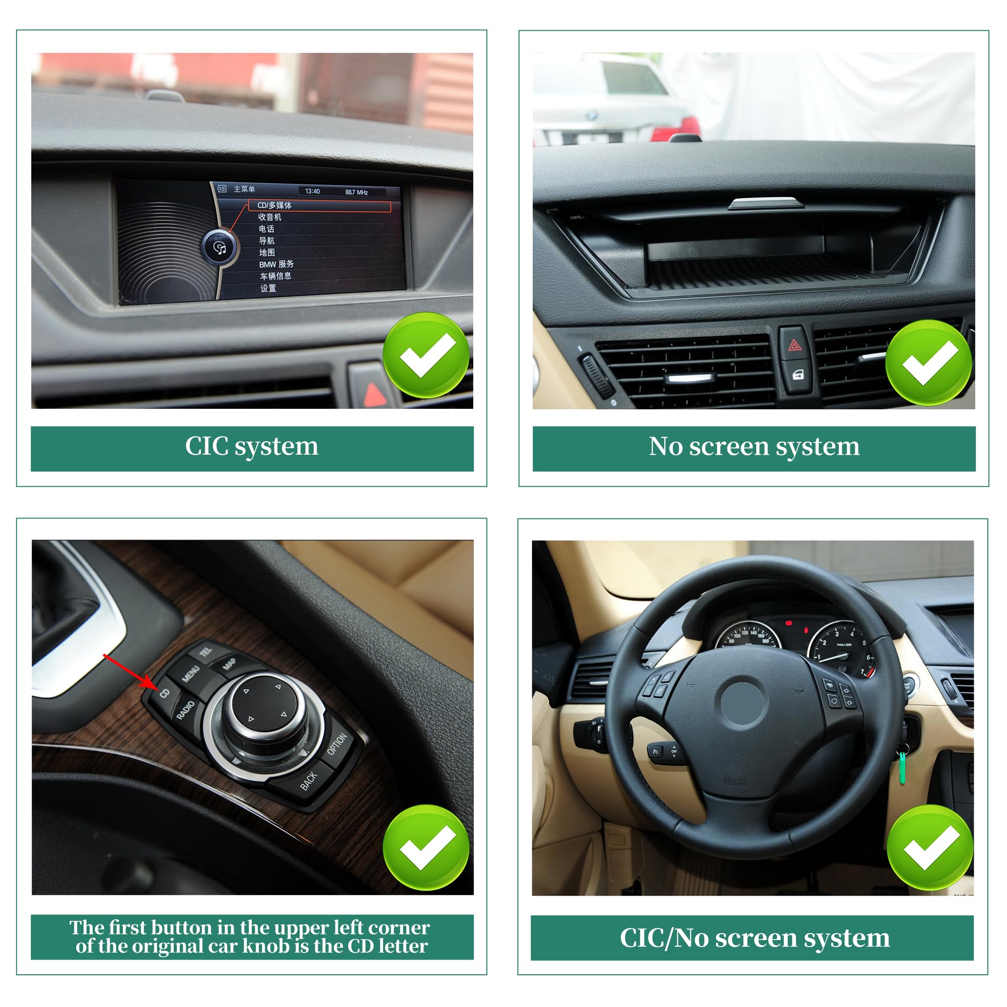 Aktualizacja ekranu 26.0 cm do BMW X1 E84 bez wyświetlacza Oem Radio zamiennik zestawu stereo Android 13 Carplay Android Auto Bluetooth Wifi 4G SWC Spotify nawigacja GPS na desce rozdzielczej (256 GB)