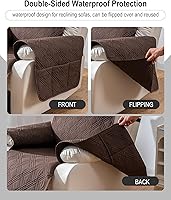 Vista 4 de Funda reversible para silla reclinable, fundas impermeables para silla reclinable con bolsillo, funda lavable para silla reclinable, protector