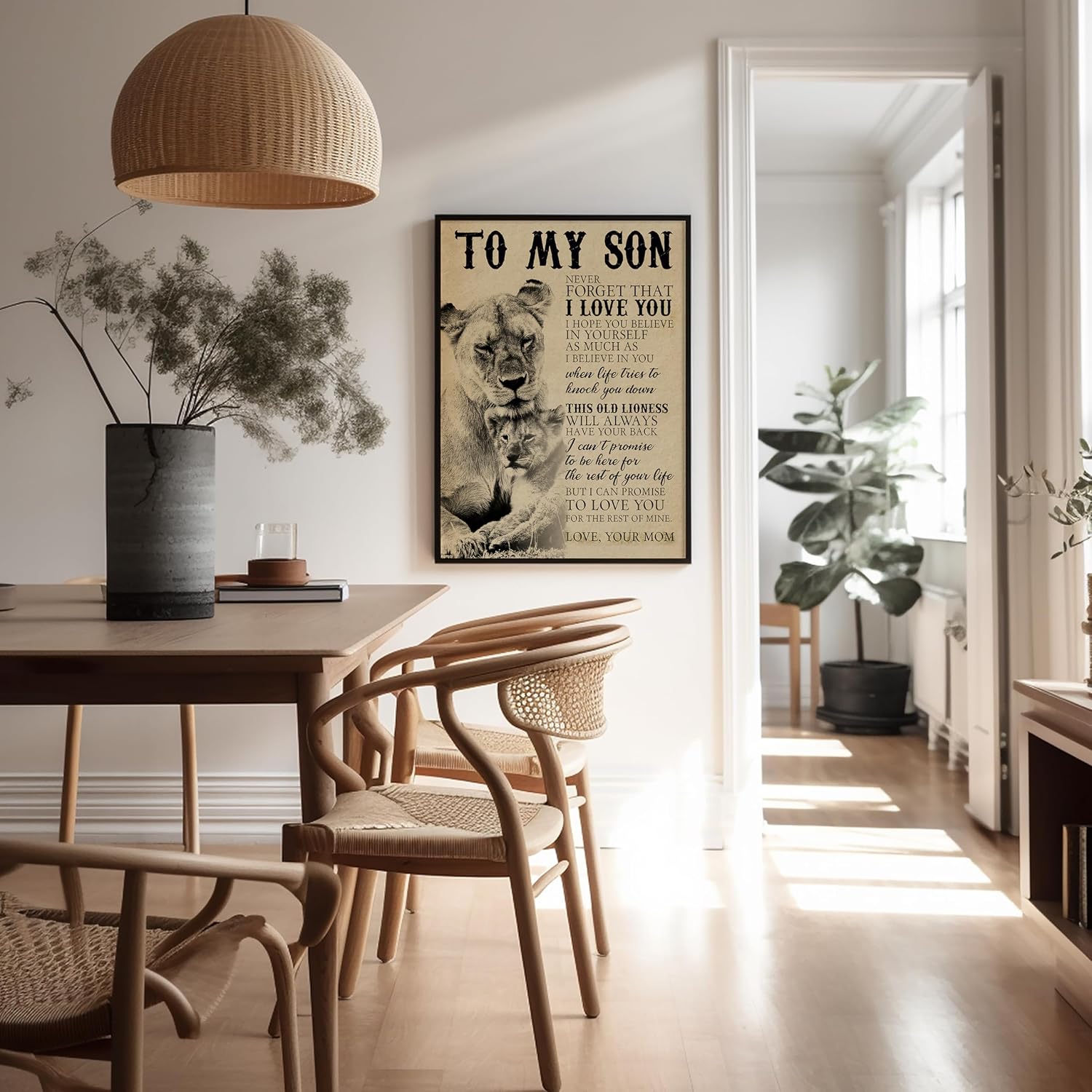 Poster Master To My Son Poster - Love Letter Print - Motivational Art - Mother's Day Art - Gift for Men & Women - Inspiring Wall Decor for Bedroom, Living Room, or Boys Room - 8x10 UNFRAMED Wall Art