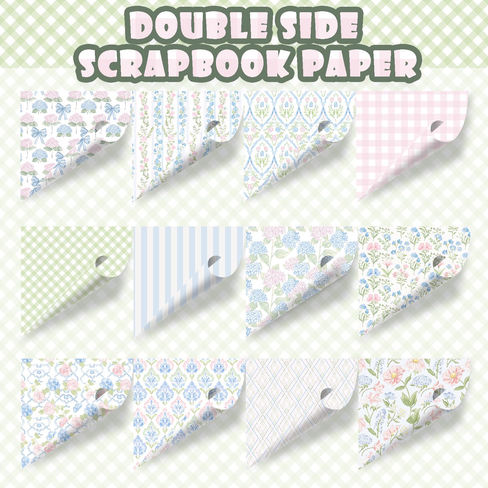 Hydrangea Scrapbook Paper - Pastel Floral Designs -3