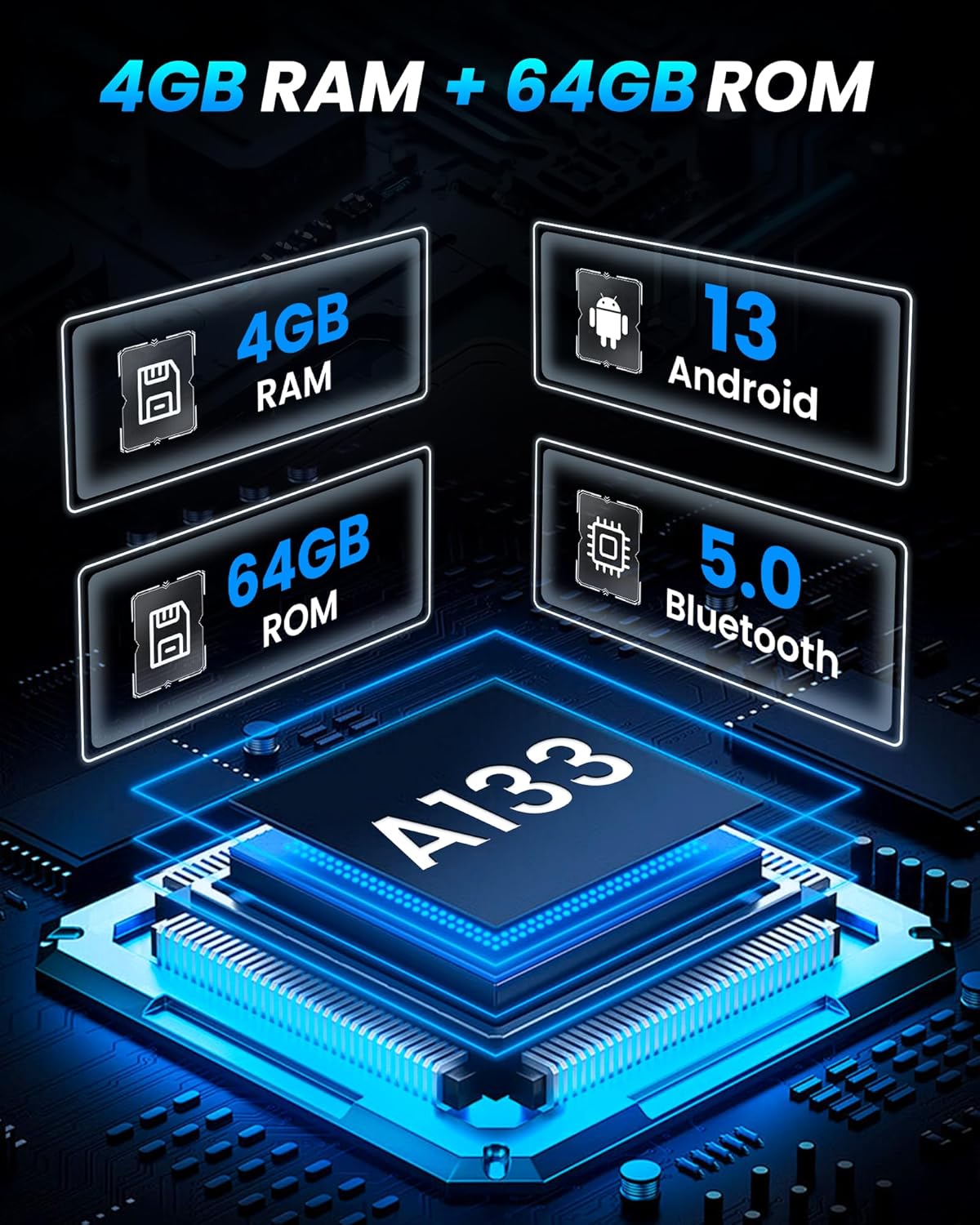 Comparison image showing the clarity of the 1280x800P HD IPS touchscreen versus a lower resolution screen.