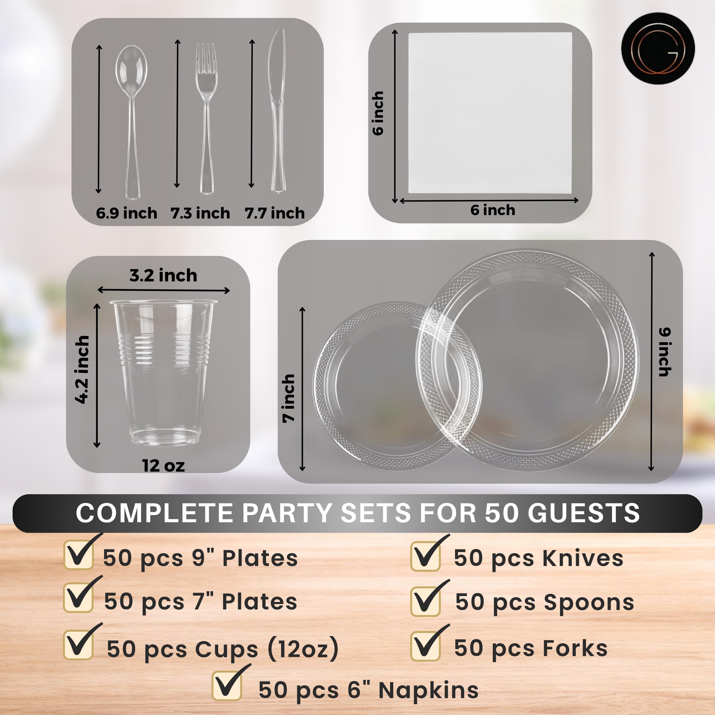 Grandipity Disposable Dinnerware Sets - 350 Piece -3