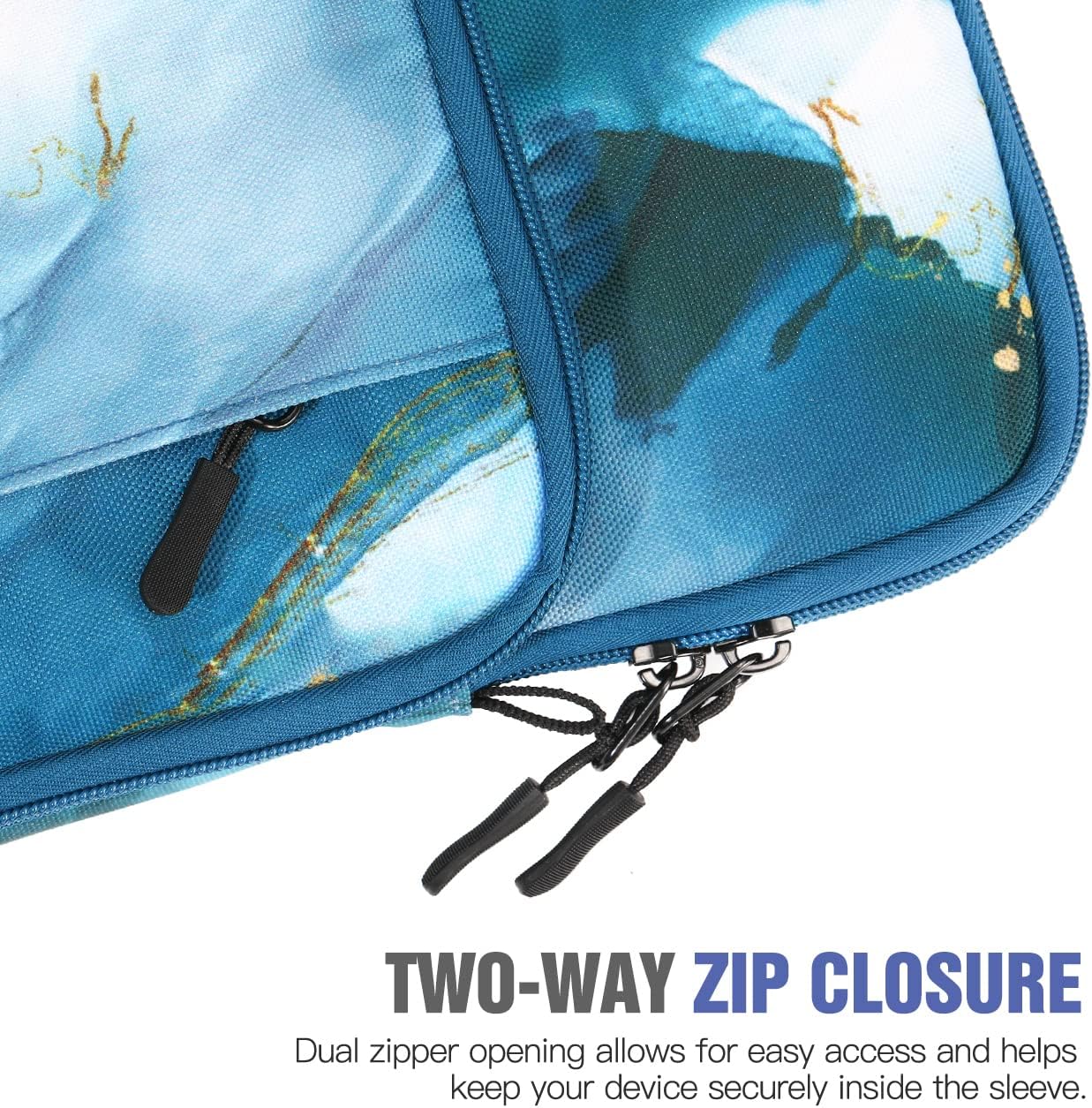 TiMOVO 13.3-14 Inch Laptop Sleeve Carrying Bag with Pockets for iPad Air 13 Inch 2024,iPad Pro 13 Inch 2024,MacBook Air 2022-2018,MacBook Pro M2/M2/M1 Pro/M1 Max,Galaxy Tab S9+/S8+ 12.4",Peacock Cloud Peacock Blue 13.3-14 Inch image 5 of 13 B0B7HJ52XF