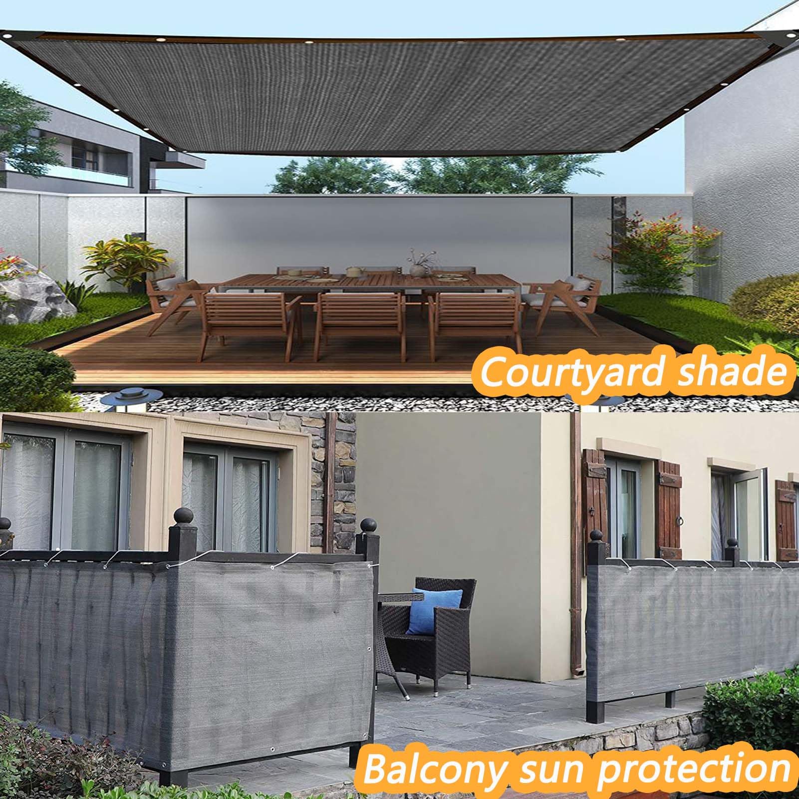 Grau Schattennetz 10x13m mit Ösen - 85% Schattierung atmungsaktiv ideal für Gewächshäuser Terrassen Balkone Gartenpflanzen & Hühnerställe - Sonnensegel Isoliernetz