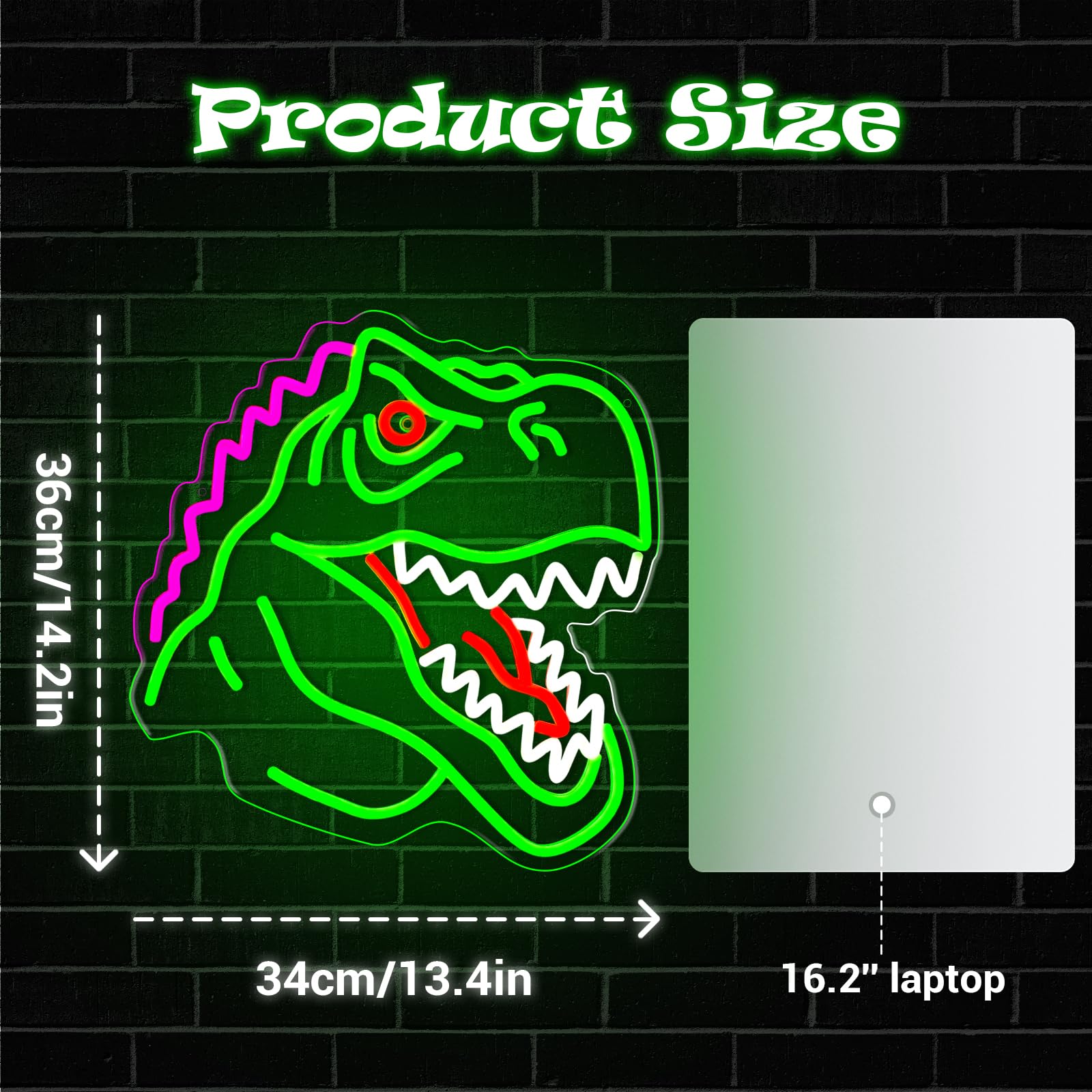 Dinosaur Tyrannosaurus Rex in Neon Light - 3d Illustration Generative AI Stock Illustration