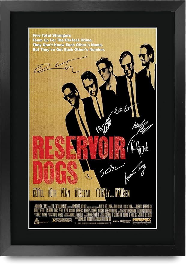 De Éxito Masivo en Netflix a la Vagancia 6 81hveJGQdlS. AC SY879 HWC Trading Reservoir Dogs Quentin Tarantino 16 x 12 inch Framed Gifts Printed Poster Signed Autograph Picture for Movie Memorabilia Fans - 16 x 12 Framed