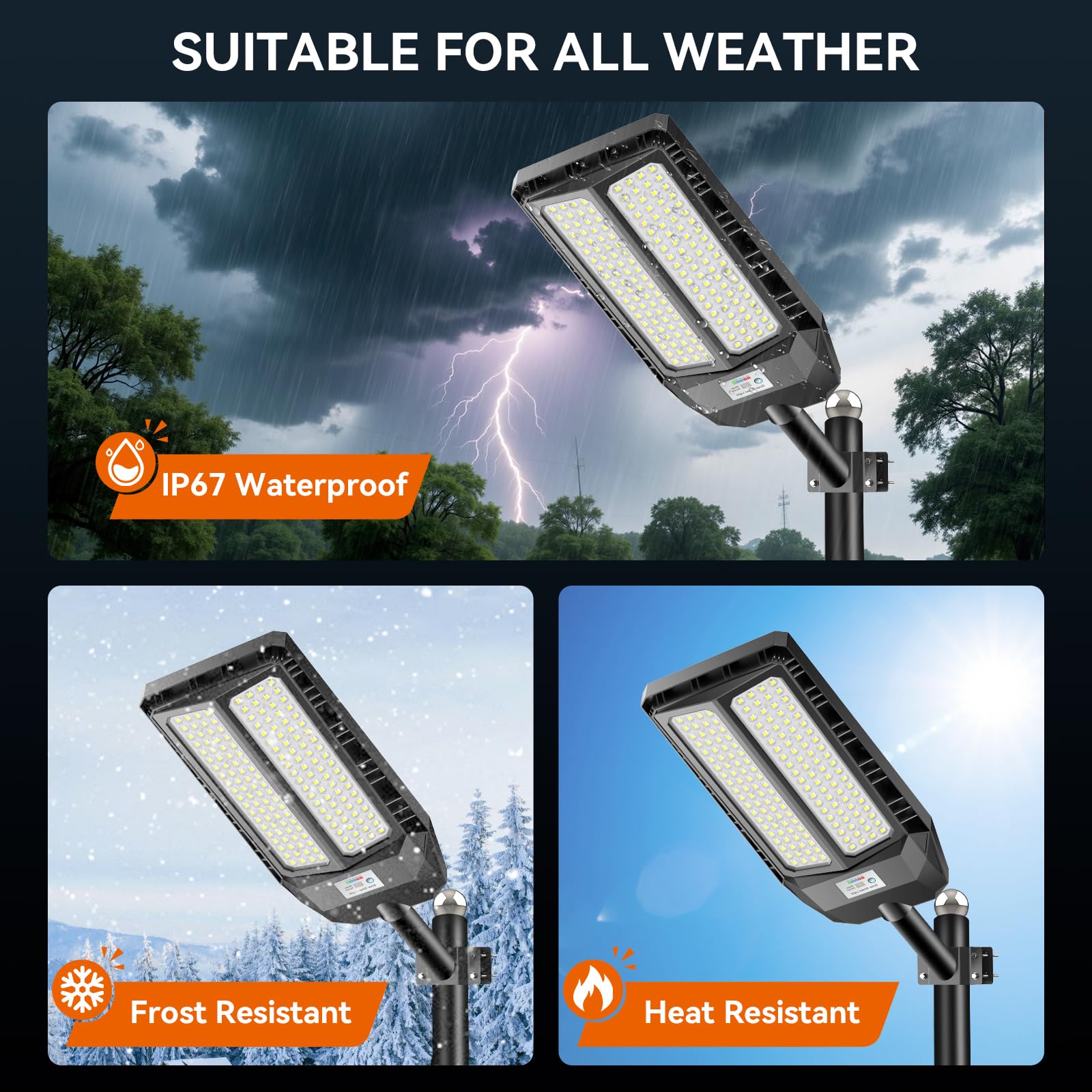 Lámpara de pie solar con mando a distancia, IP66 - Lámparas solares impermeables para exteriores con detector de movimiento, 4 modos de detección, 6500 K - Lámparas solares para jardín