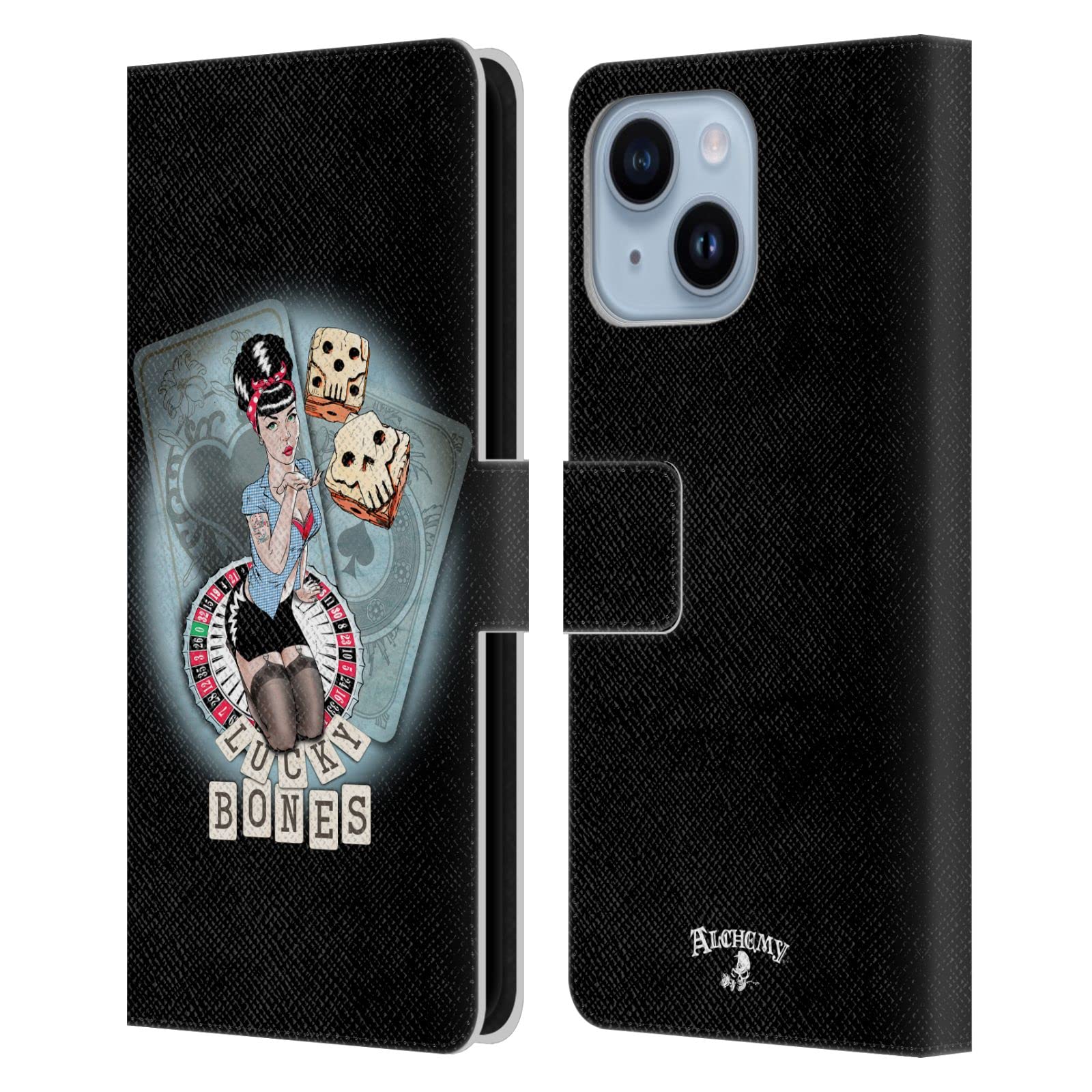 Étui portefeuille en cuir iPhone 14 Plus Alchemy Gothic Head Case Designs coque protection - 7