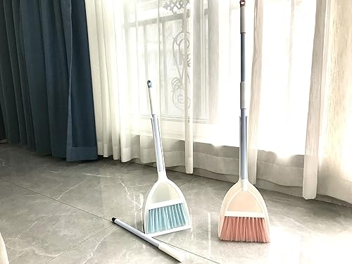 Miniatura 4 de Mini escoba con recogedor para niños, juego de ayudante de limpieza (blanco + verde)