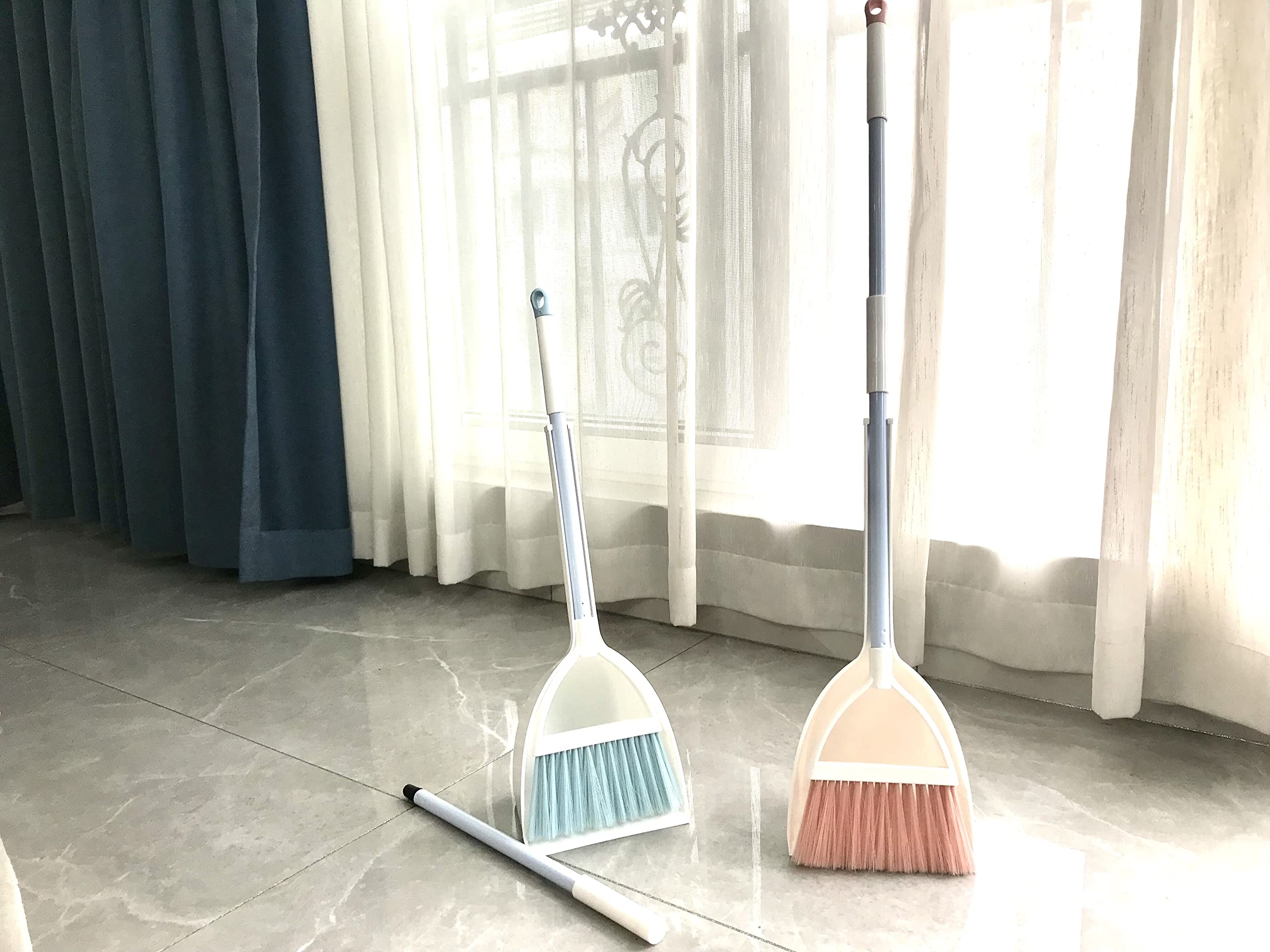 Juego de escoba y recogedor para niños, mini recogedor y escoba para niños, juego de herramientas de limpieza (rosa) 6
