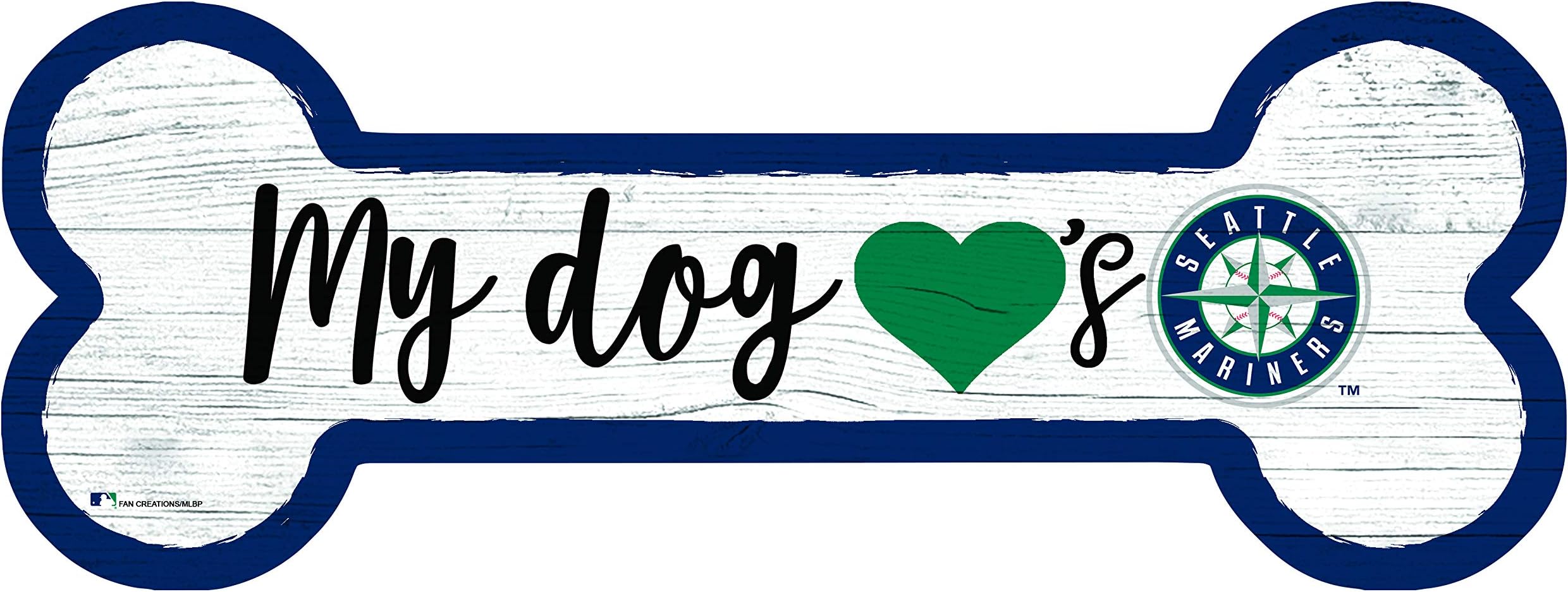 Fan Creations MLB Seattle Mariners Unisex Seattle Mariners Dog Bone Sign, Team Color, 6 x 12