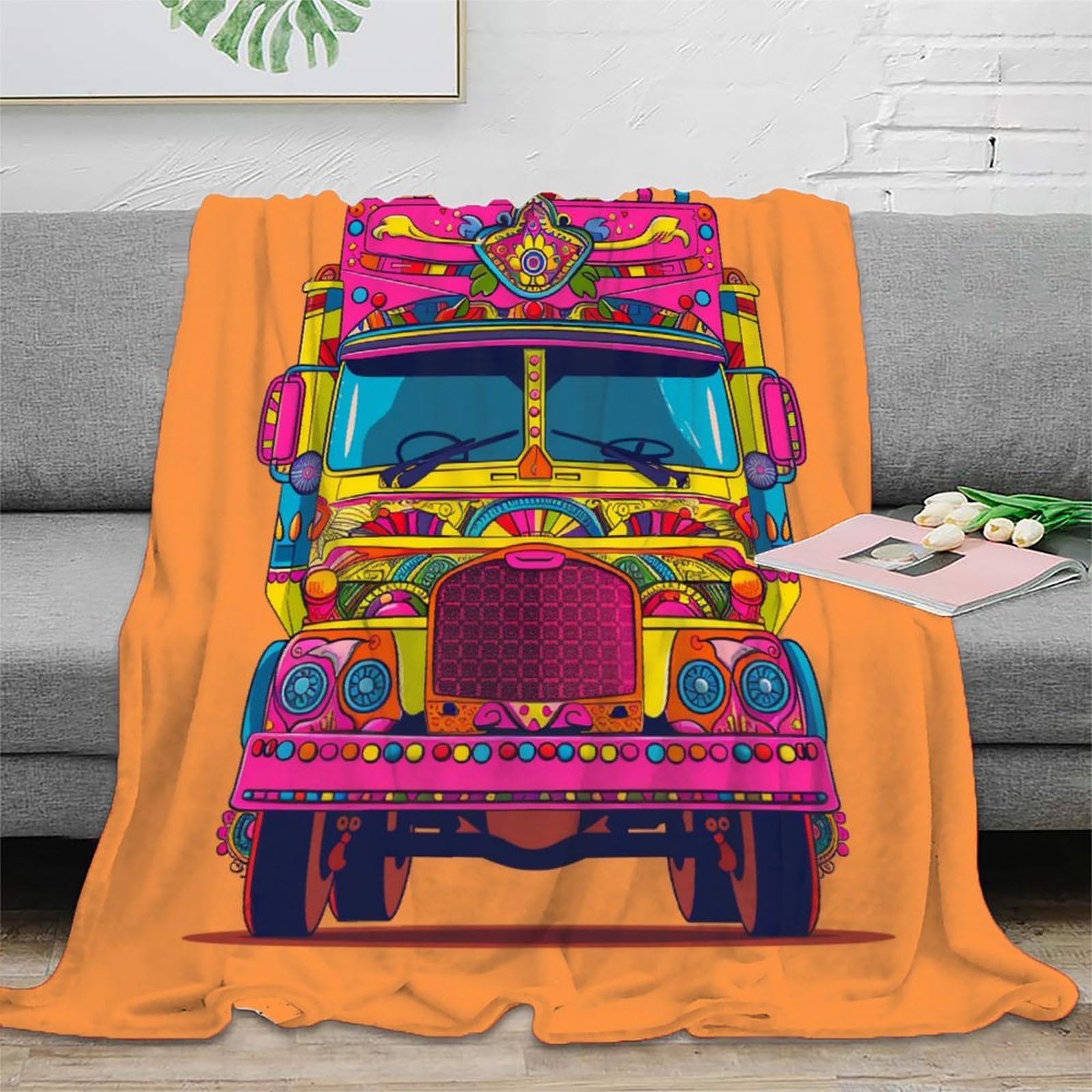 Couverture Tracteur 3D flanelle chaude contre le froid au lit