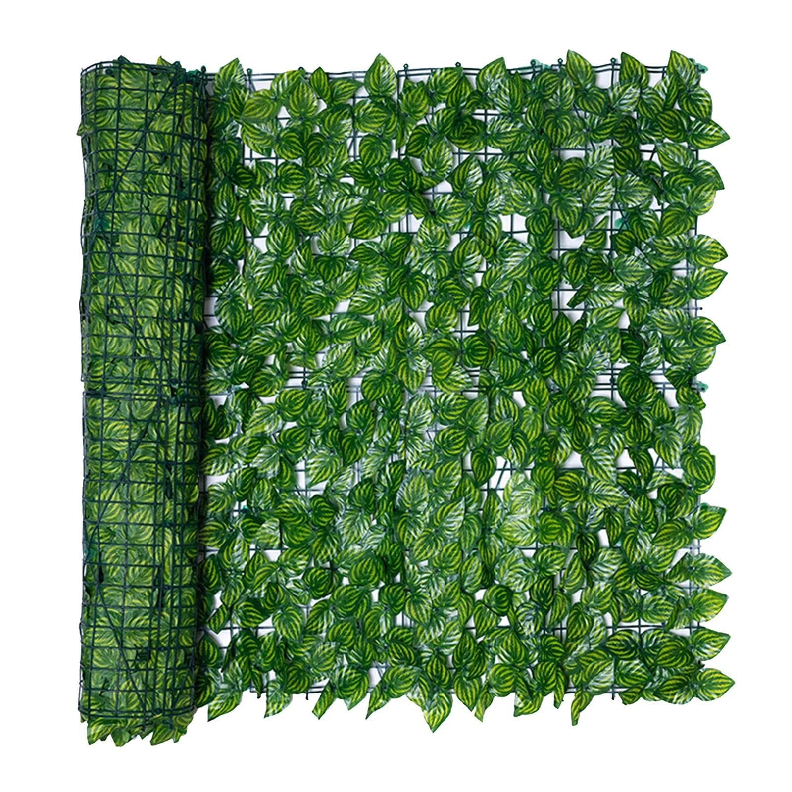 Lovssu 0.5X3.0m C Garden Privacy Screen Artificial Leaf Privacy Fence Roll Wall Landscaping Expand Wood Trellis Screen Hedge For Outdoor Garden Backyard Balcony(0.5X3.0m C)